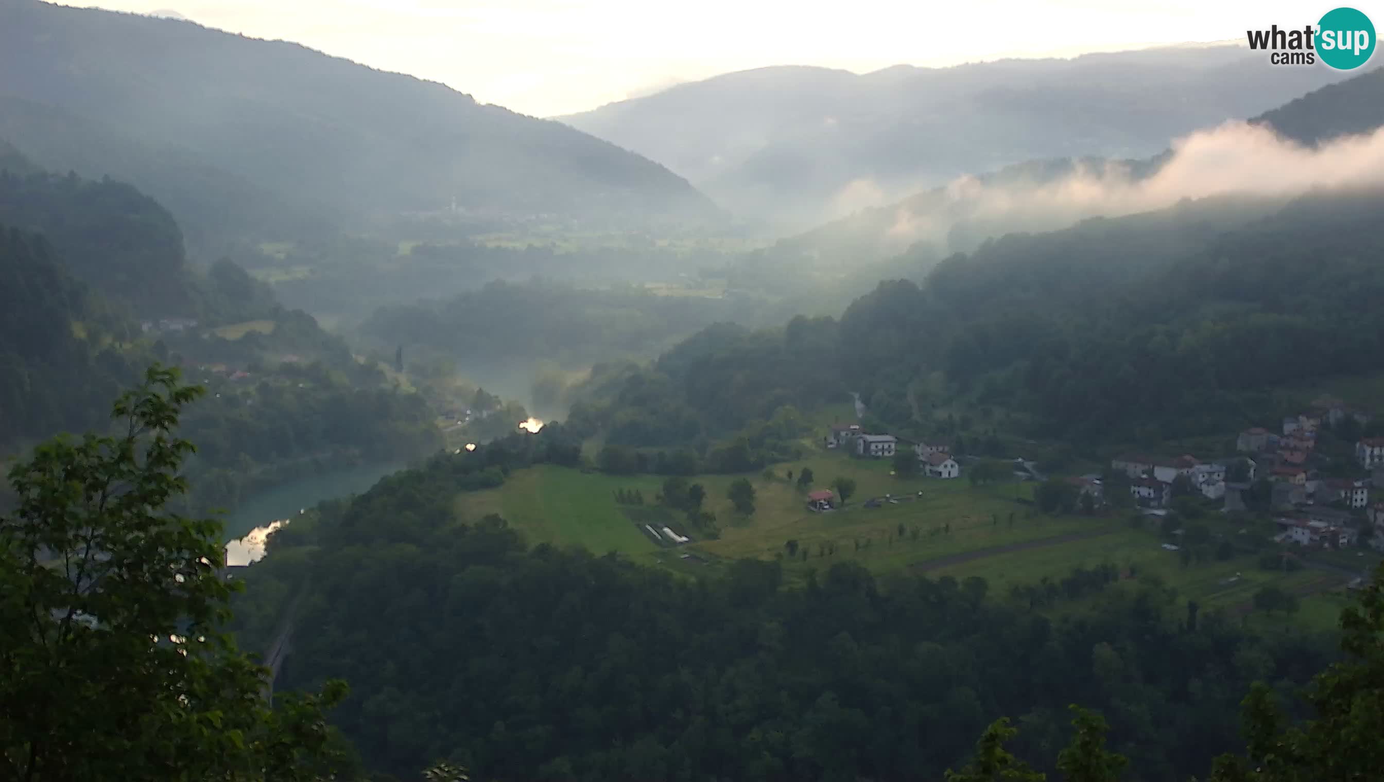 Live Webcam Kanal ob Soči – Vista sul fiume Isonzo, Ajba, Bodrež e Ročinj