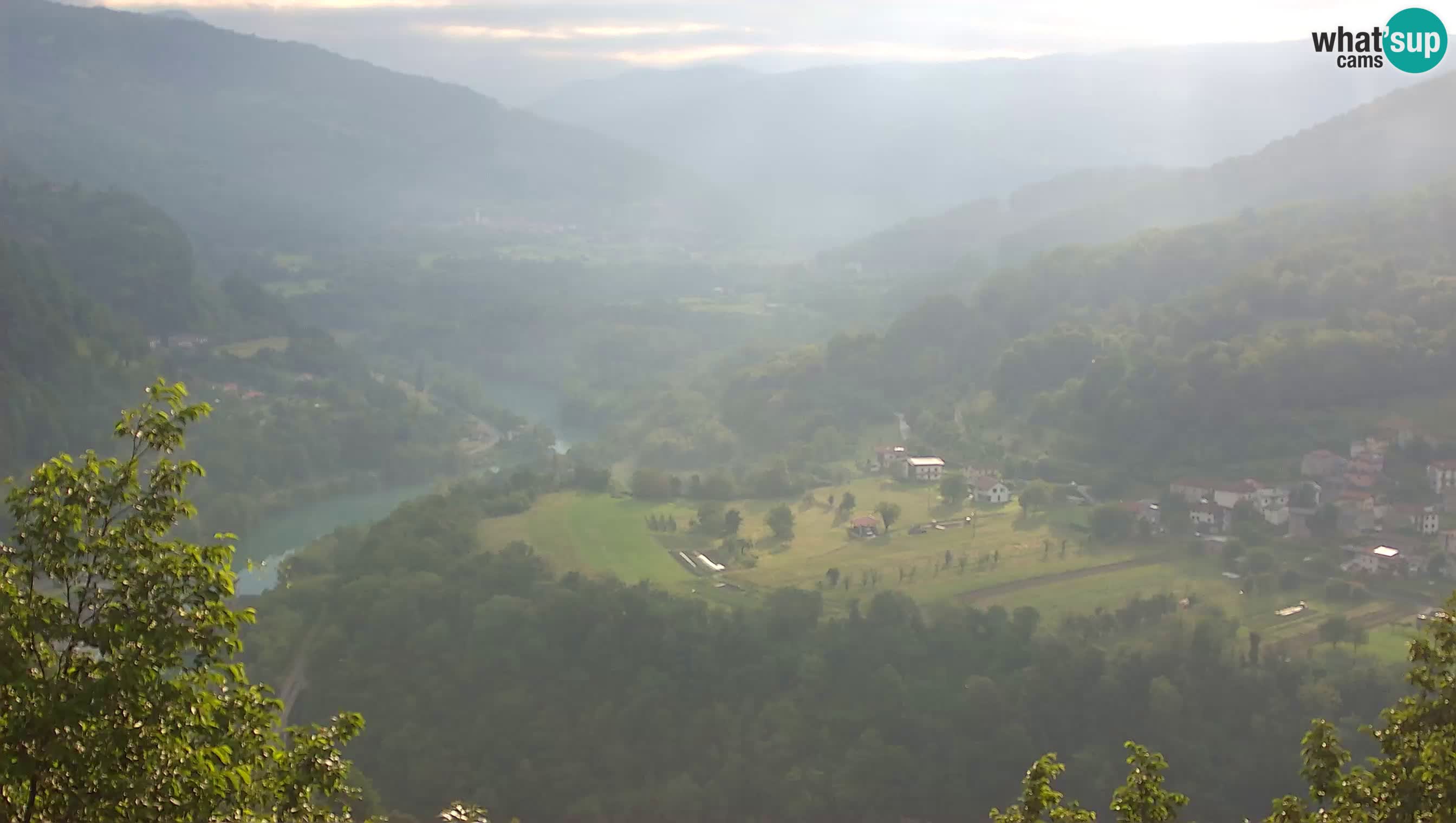 Live Webcam Kanal ob Soči – View to Soča river, Ajba, Bodrež and Ročinj