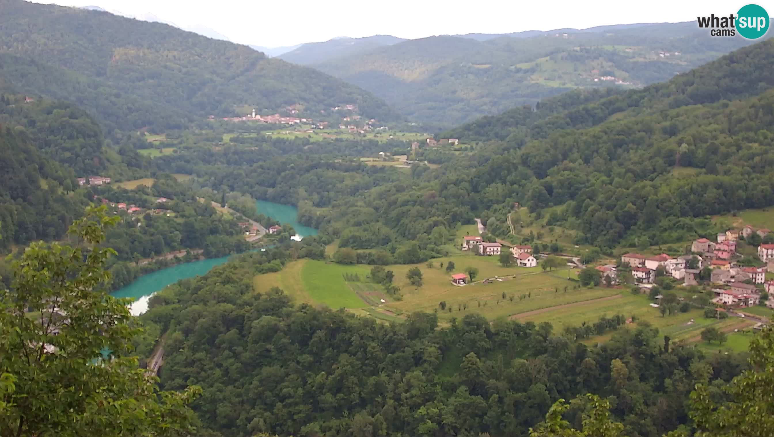 Live Webcam Kanal ob Soči – Vista sul fiume Isonzo, Ajba, Bodrež e Ročinj
