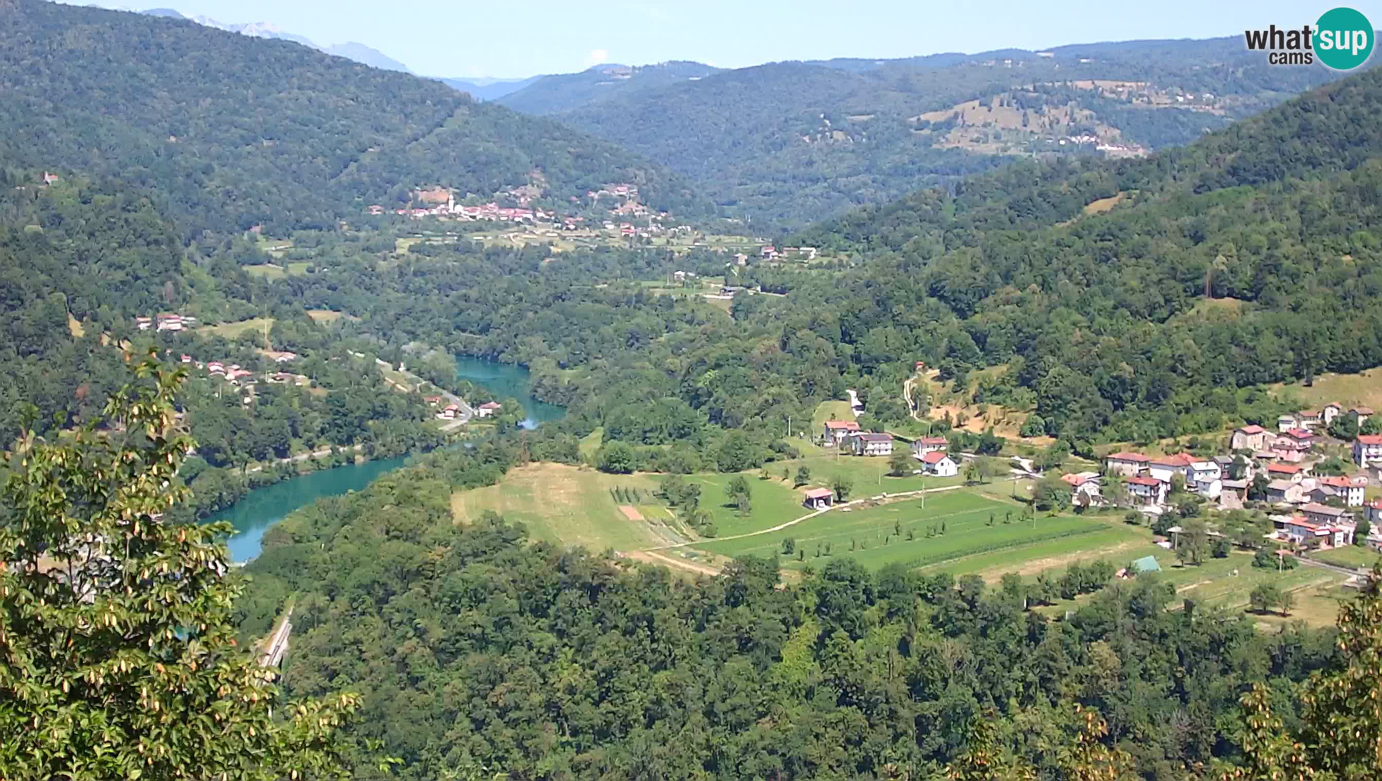 Live Webcam Kanal ob Soči – Vista sul fiume Isonzo, Ajba, Bodrež e Ročinj