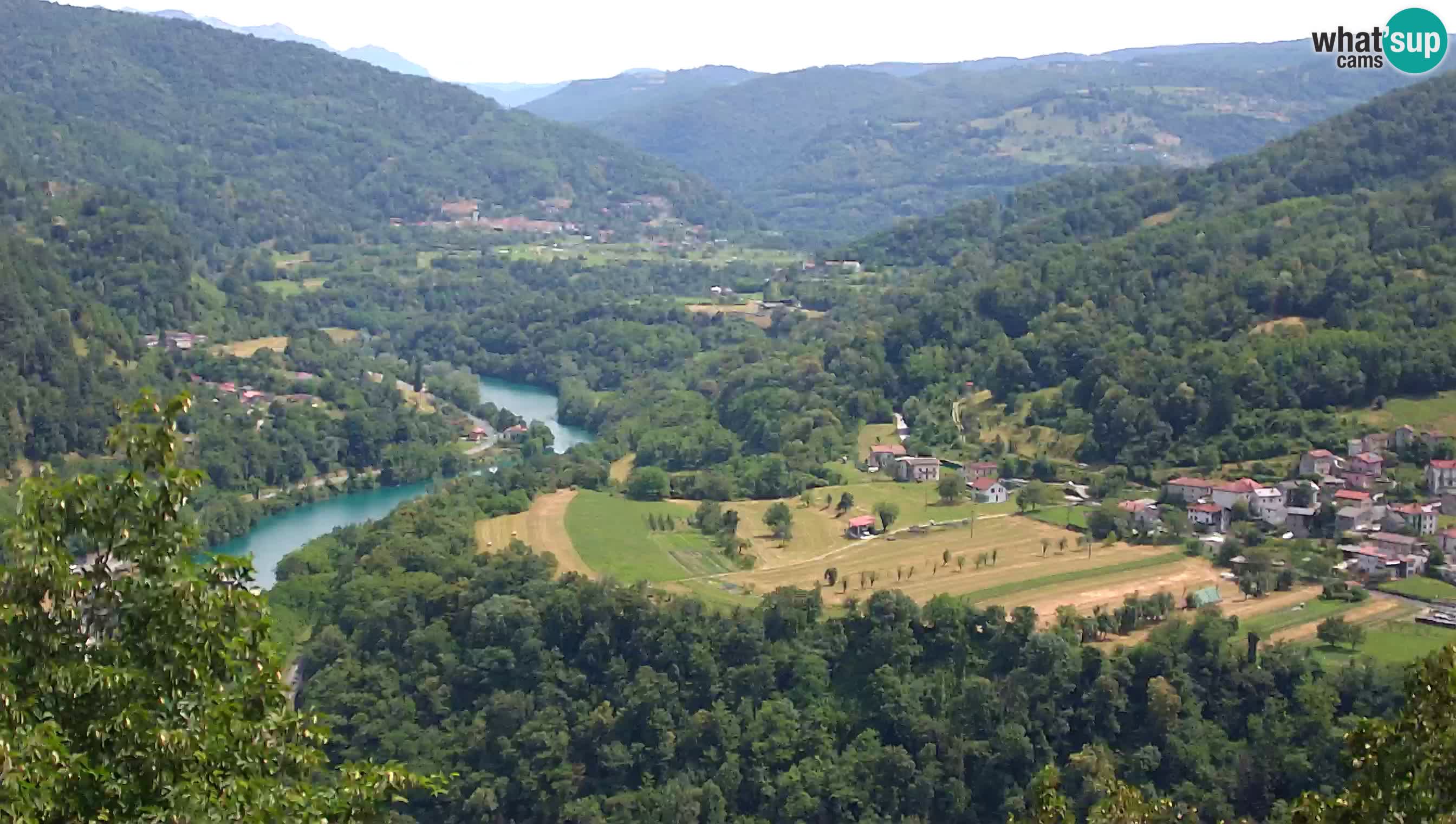 Live Webcam Kanal ob Soči – Vista sul fiume Isonzo, Ajba, Bodrež e Ročinj