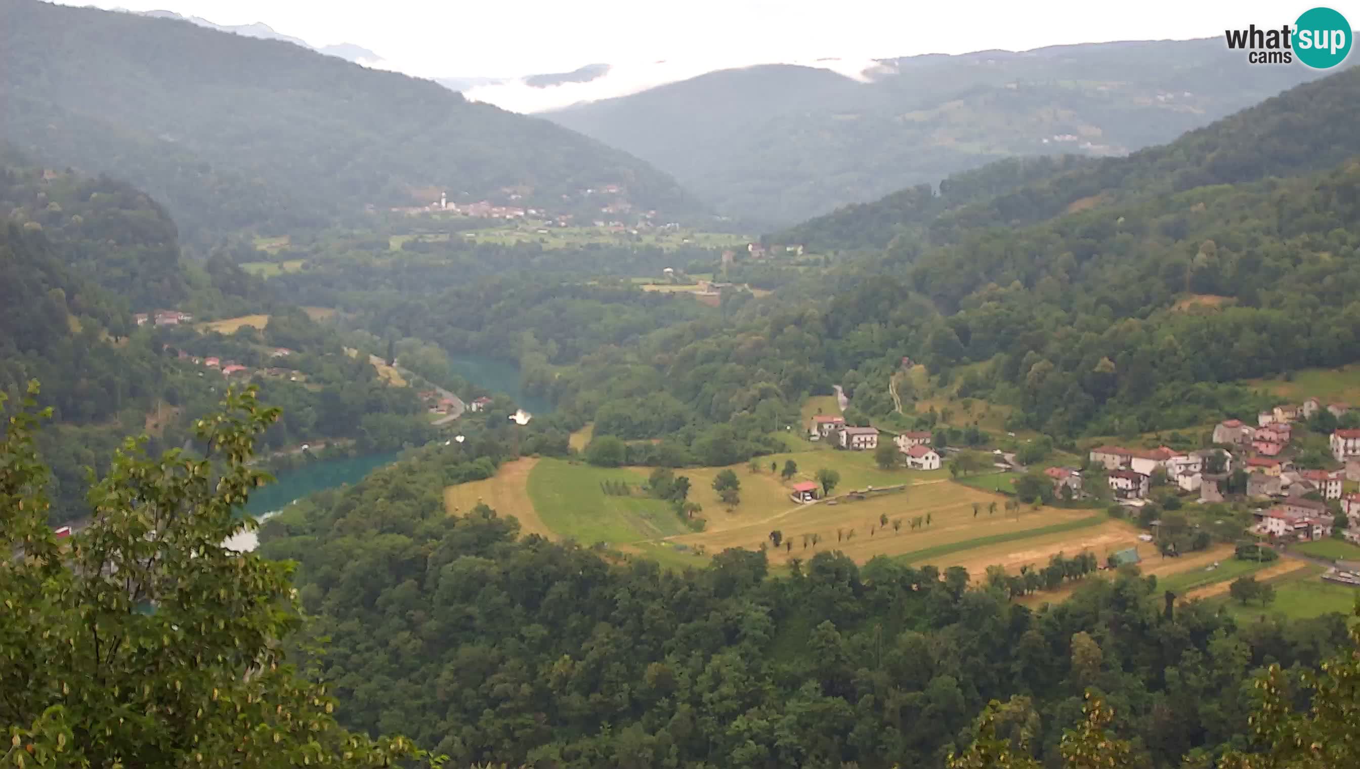 Live Webcam Kanal ob Soči – Vista sul fiume Isonzo, Ajba, Bodrež e Ročinj