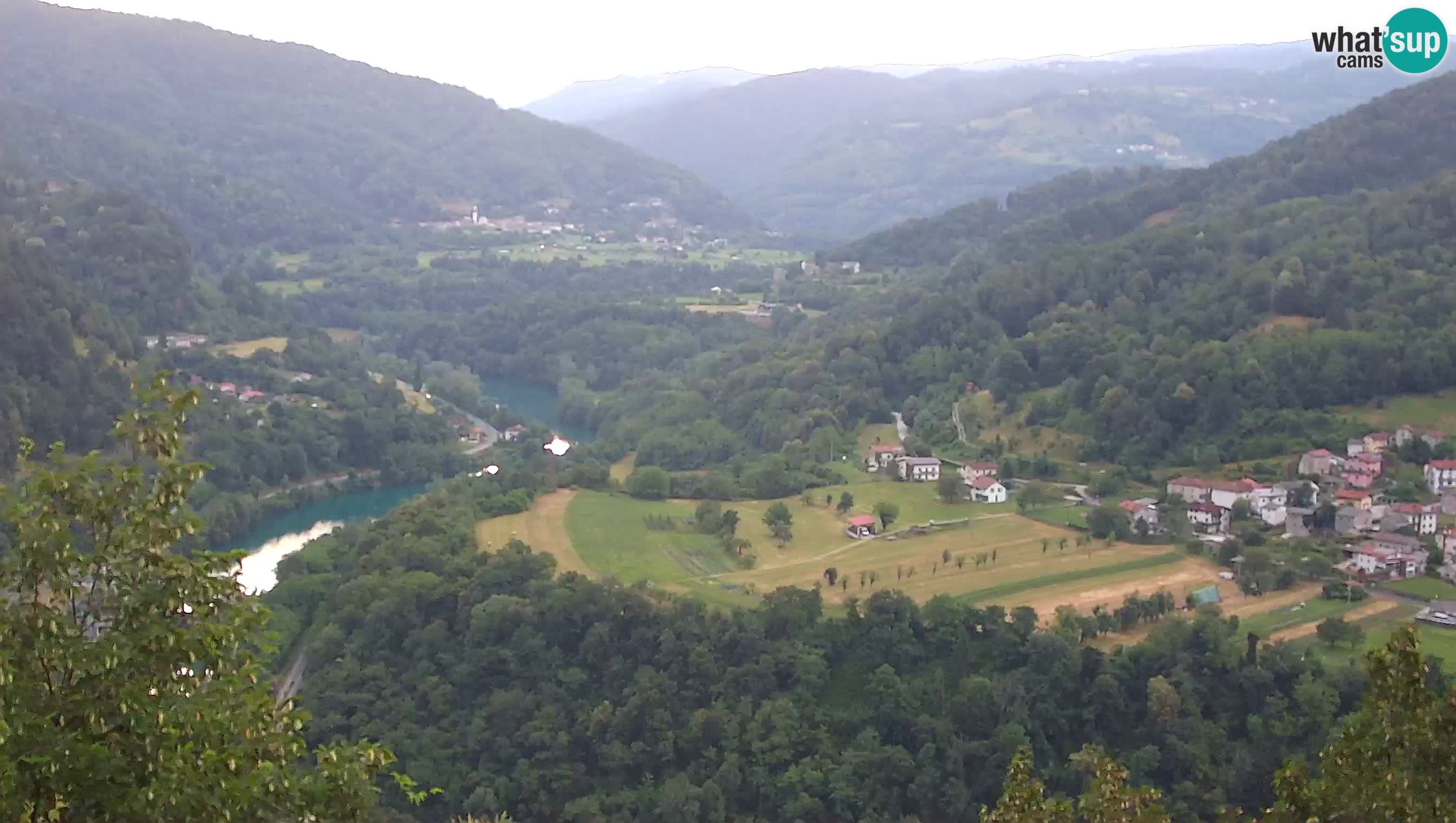 Live Webcam Kanal ob Soči – Vista sul fiume Isonzo, Ajba, Bodrež e Ročinj