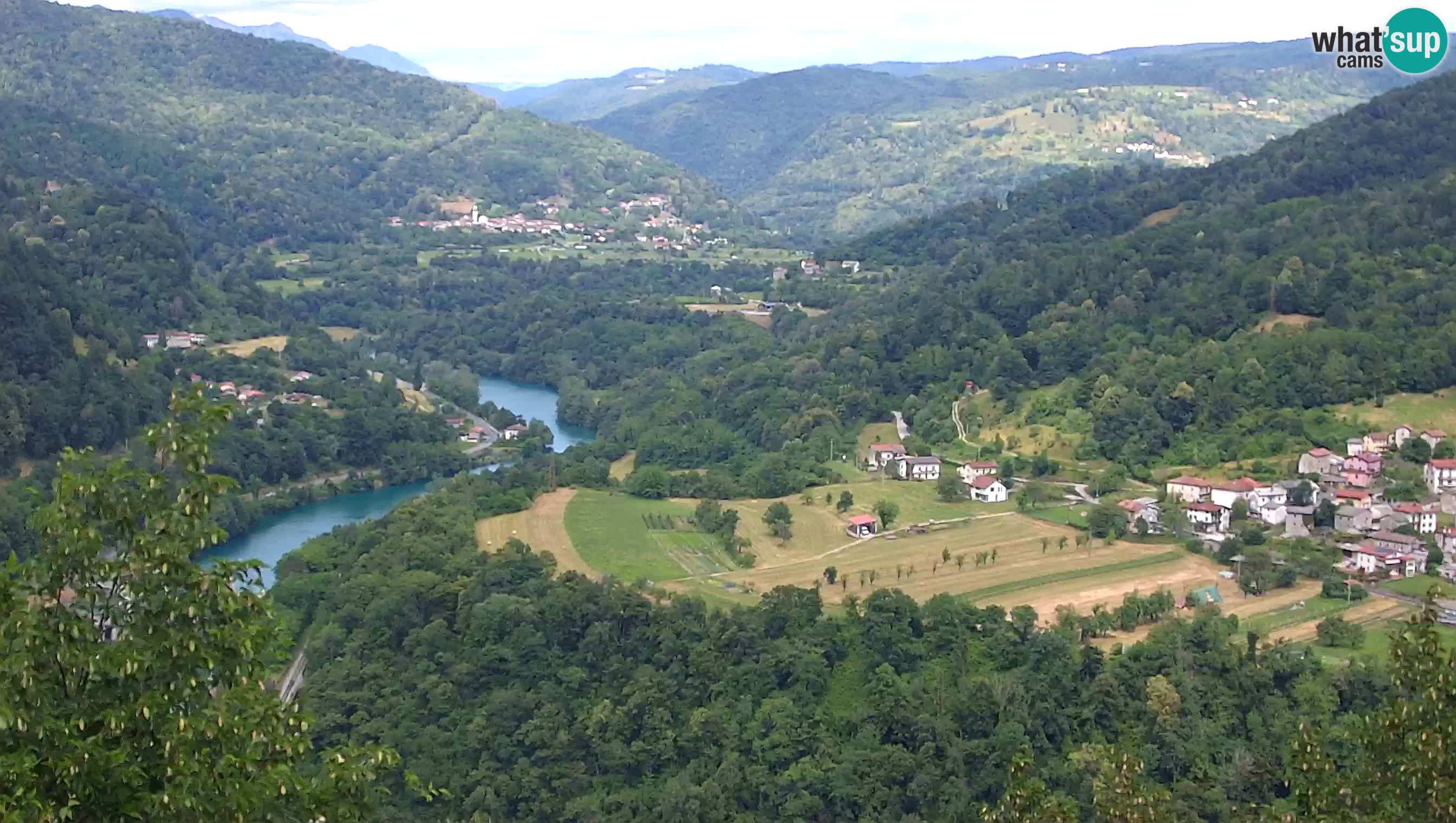 Live Webcam Kanal ob Soči – Vue sur la rivière Soča, Ajba, Bodrež et Ročinj
