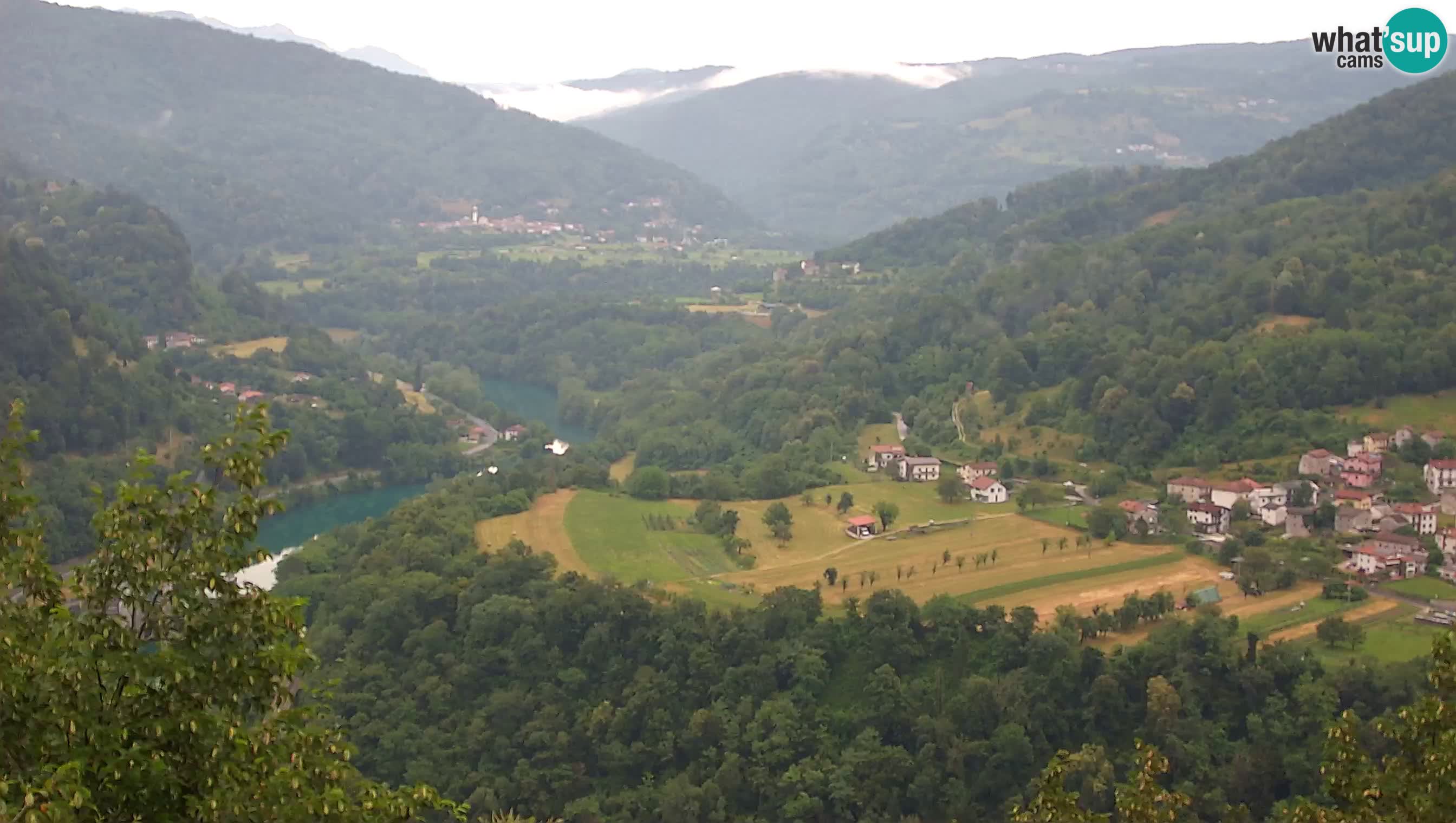 Live Webcam Kanal ob Soči – Vue sur la rivière Soča, Ajba, Bodrež et Ročinj