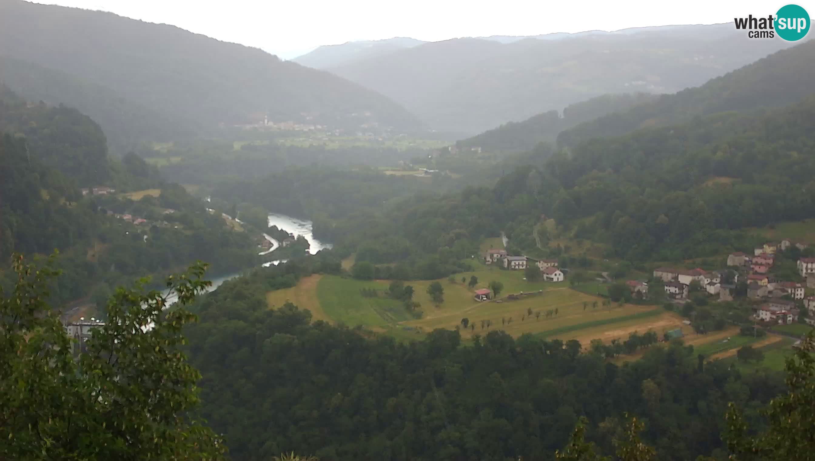 Live Webcam Kanal ob Soči – Vue sur la rivière Soča, Ajba, Bodrež et Ročinj