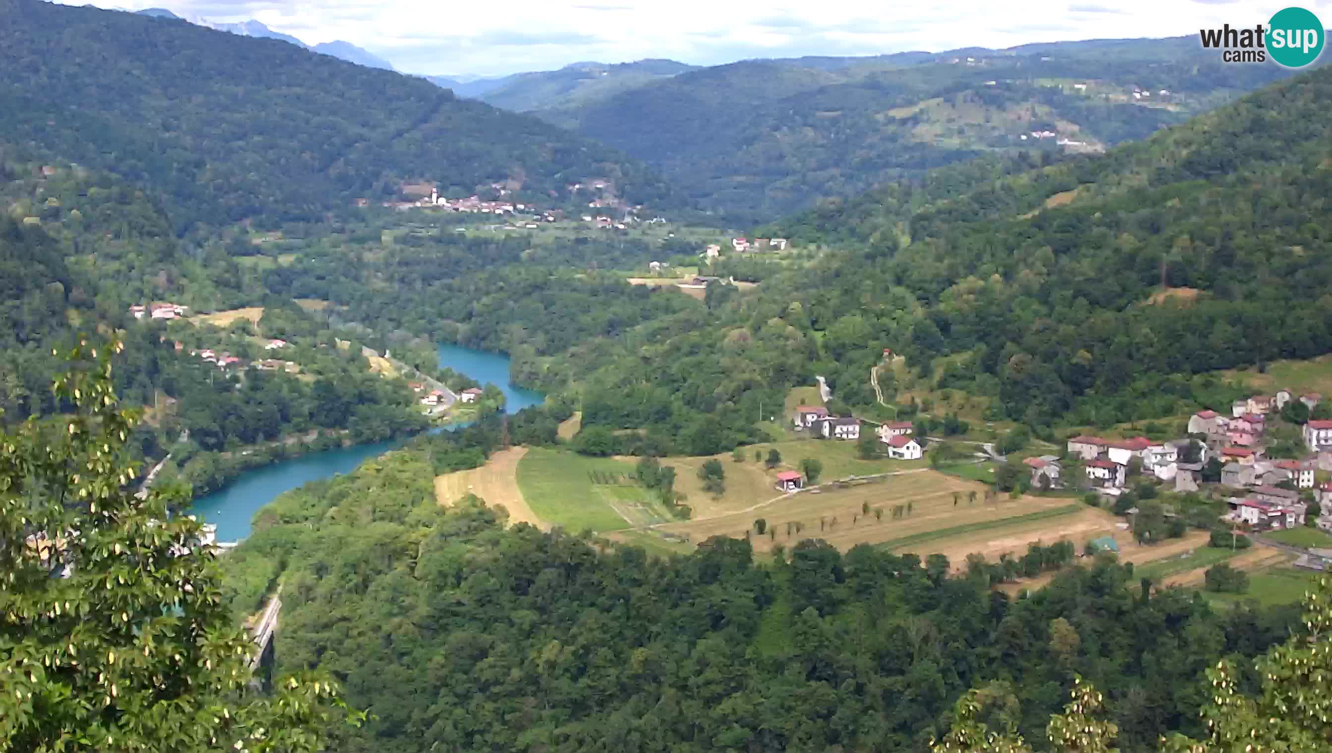 Live Webcam Kanal ob Soči – Vue sur la rivière Soča, Ajba, Bodrež et Ročinj