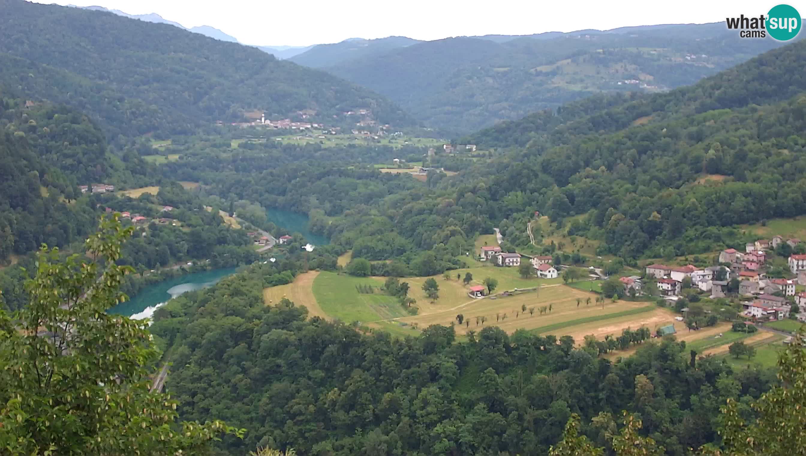 Live Webcam Kanal ob Soči – Vue sur la rivière Soča, Ajba, Bodrež et Ročinj