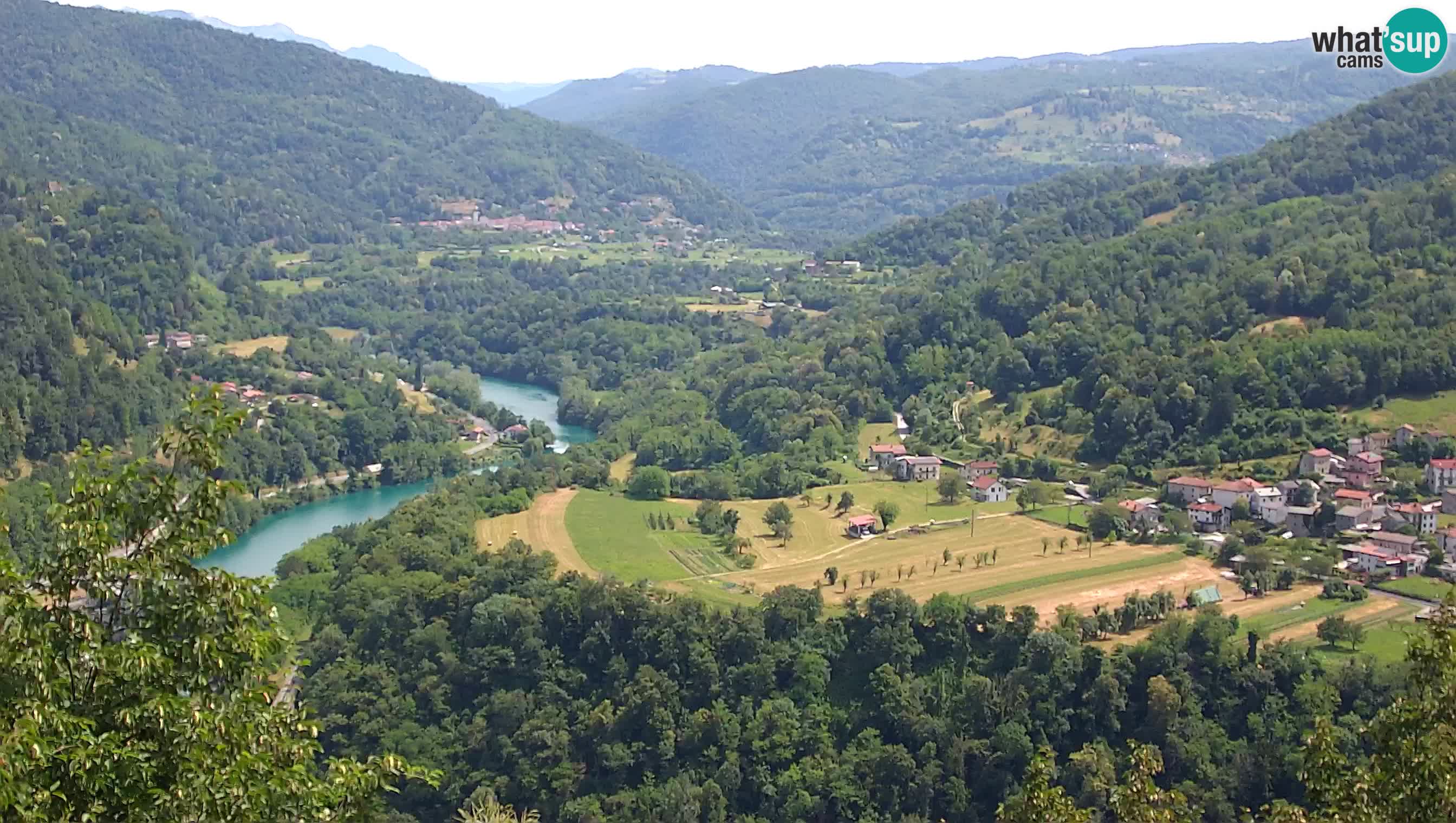 Live Webcam Kanal ob Soči – Vue sur la rivière Soča, Ajba, Bodrež et Ročinj