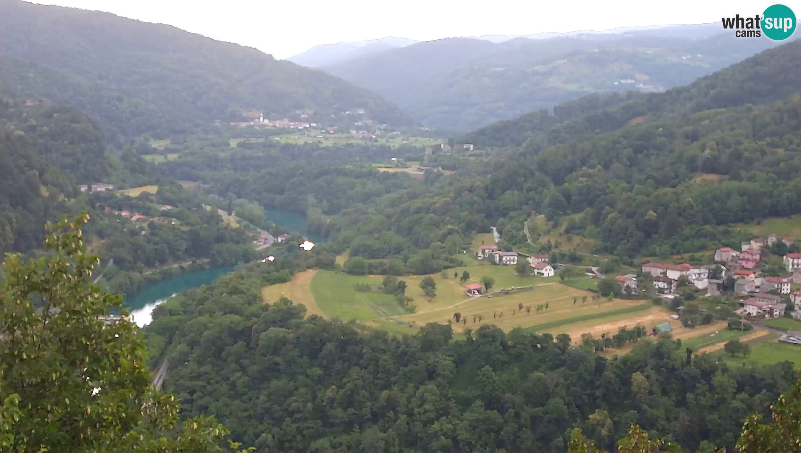 Live Webcam Kanal ob Soči – Vista sul fiume Isonzo, Ajba, Bodrež e Ročinj