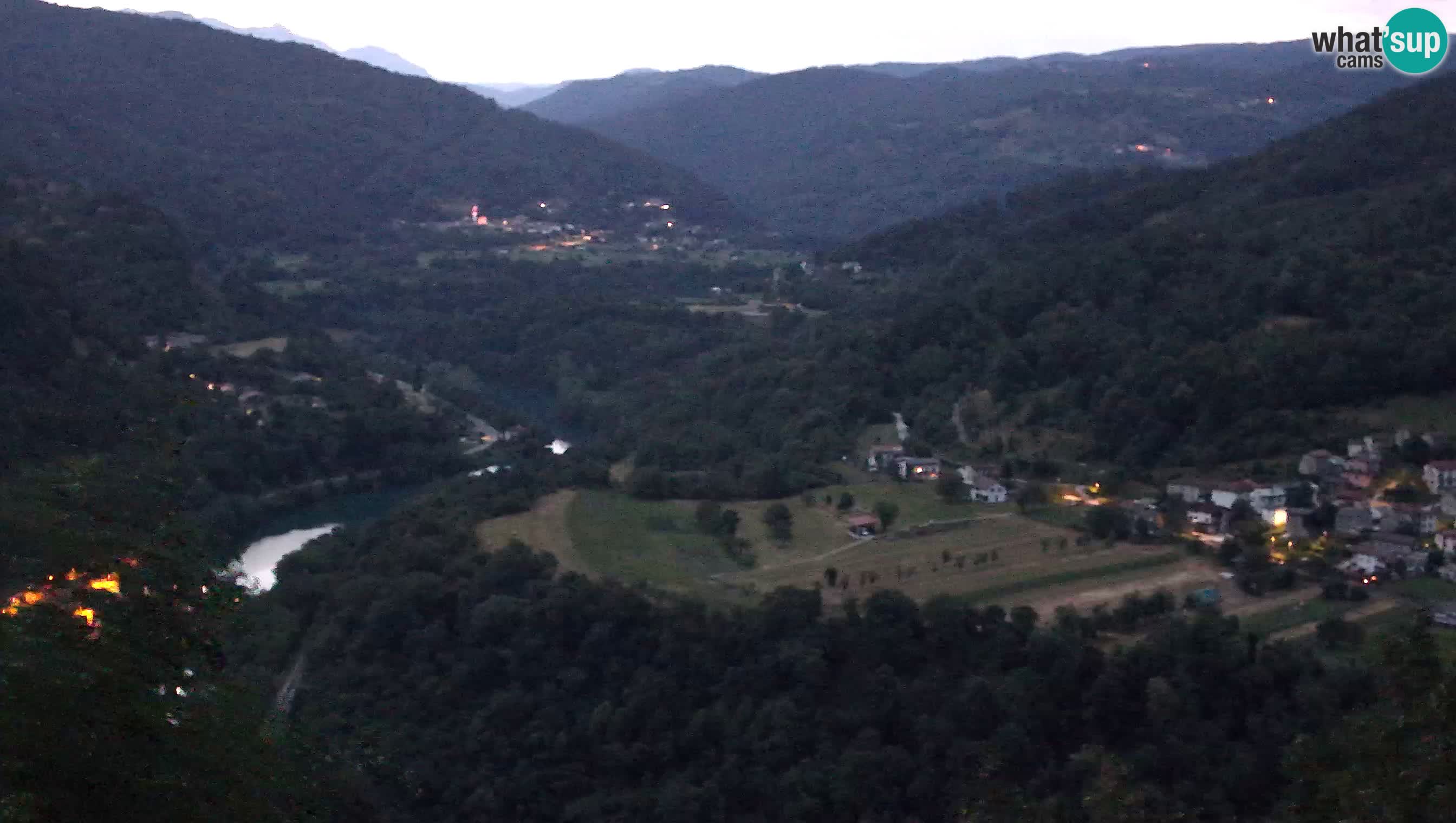 Live Webcam Kanal ob Soči – Vista sul fiume Isonzo, Ajba, Bodrež e Ročinj