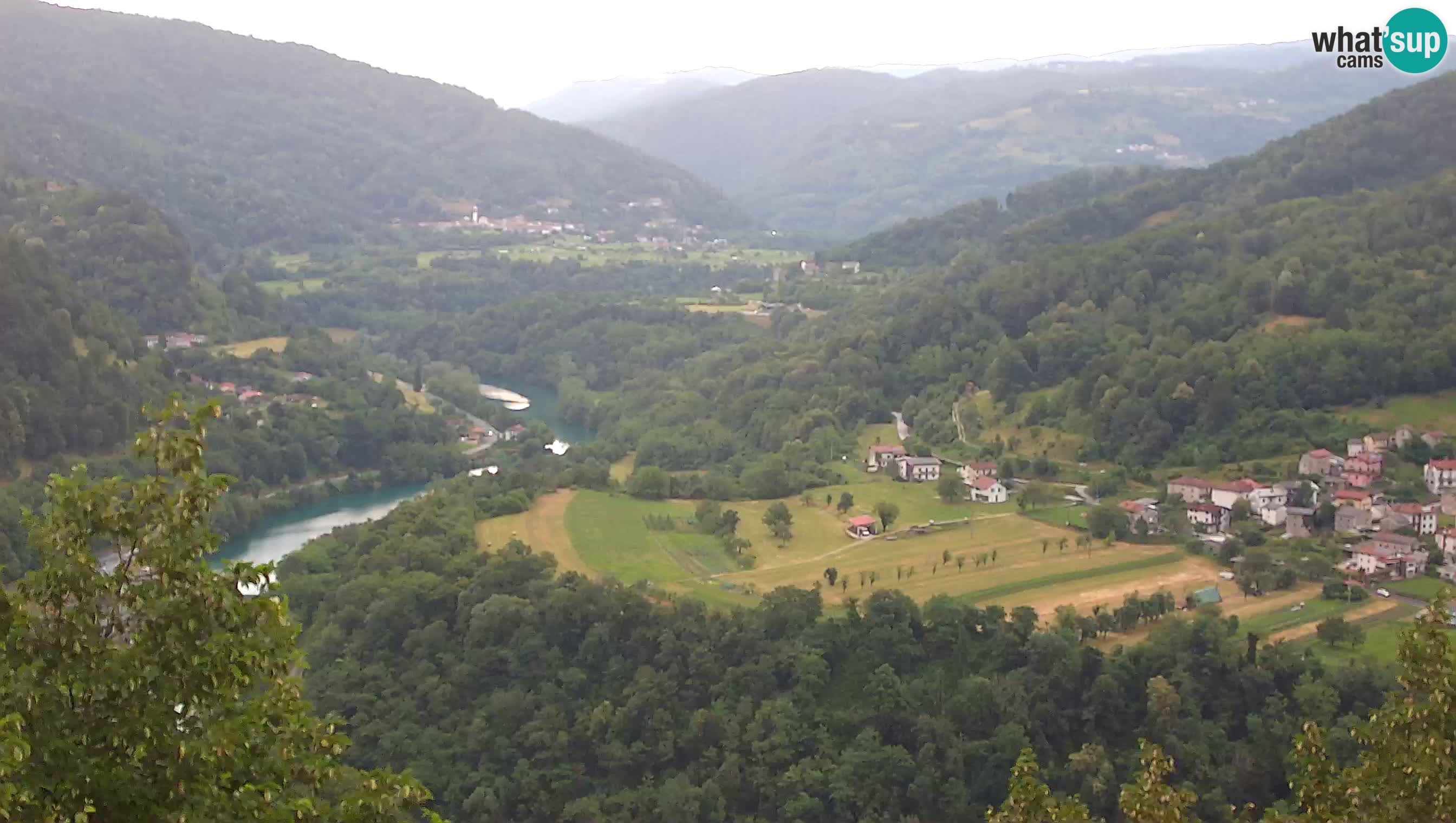 Live Webcam Kanal ob Soči – Vista sul fiume Isonzo, Ajba, Bodrež e Ročinj
