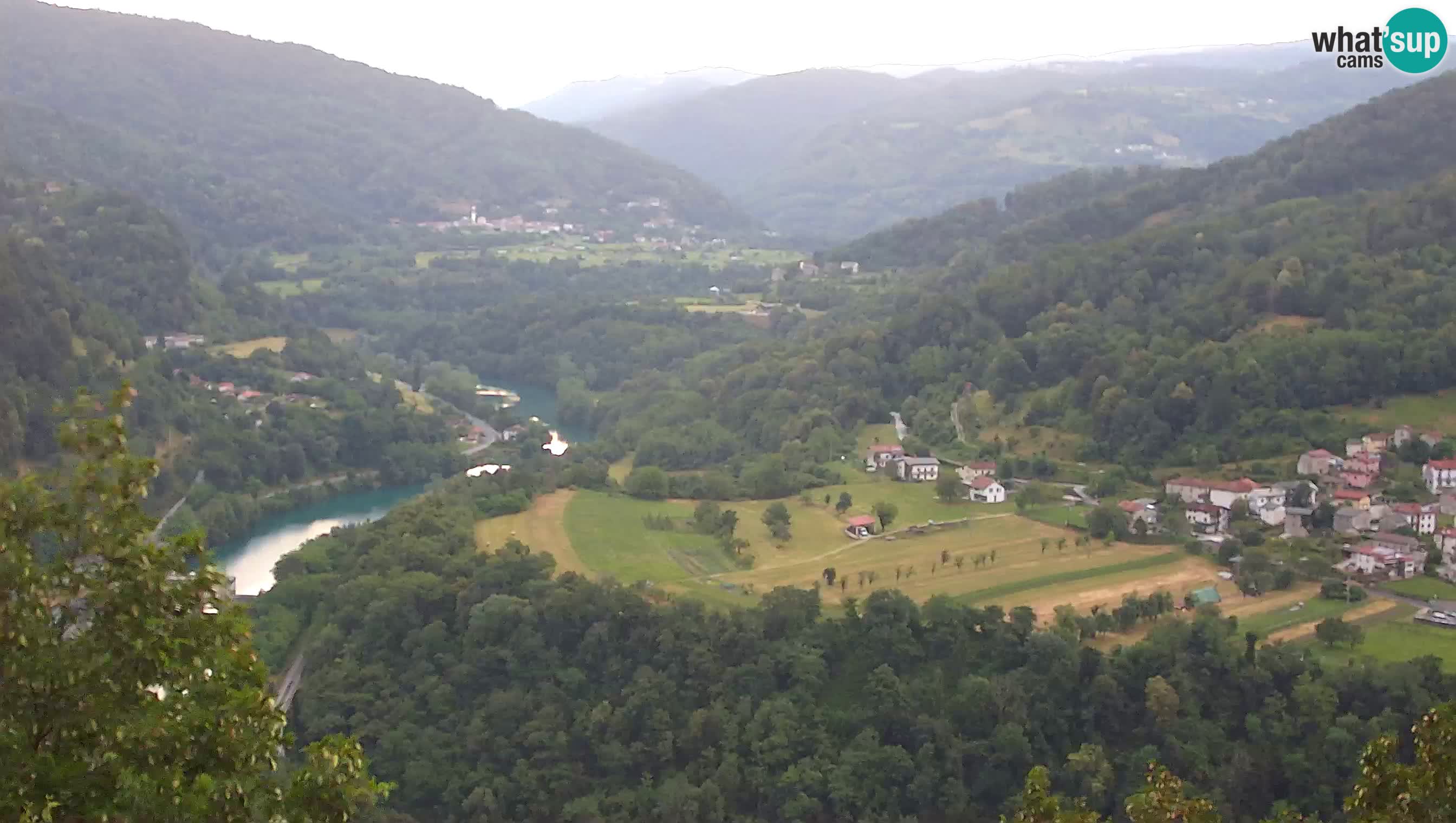 Live Webcam Kanal ob Soči – Blick auf den Fluss Soča, Ajba, Bodrež und Ročinj