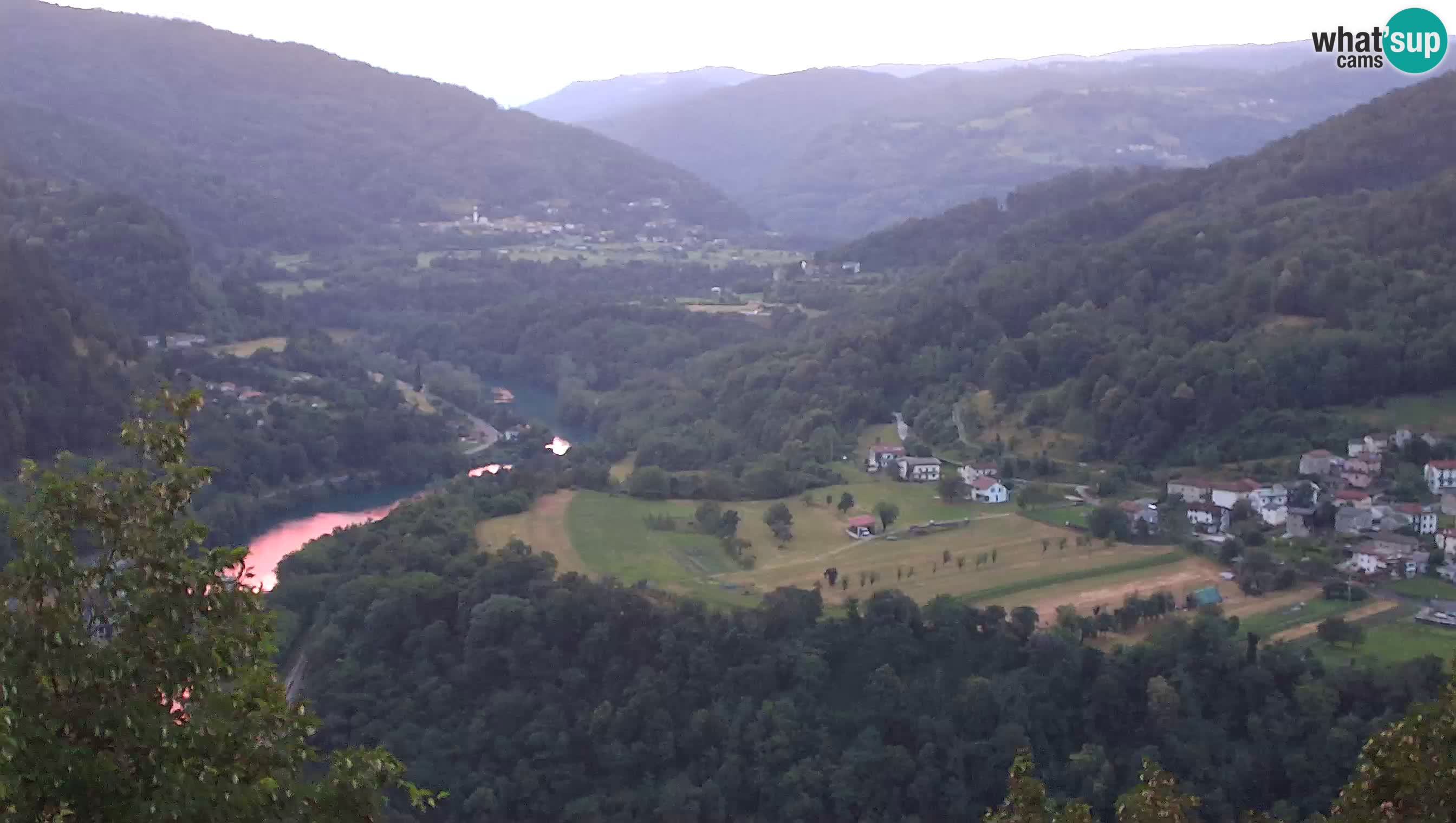 Live Webcam Kanal ob Soči – Vista sul fiume Isonzo, Ajba, Bodrež e Ročinj