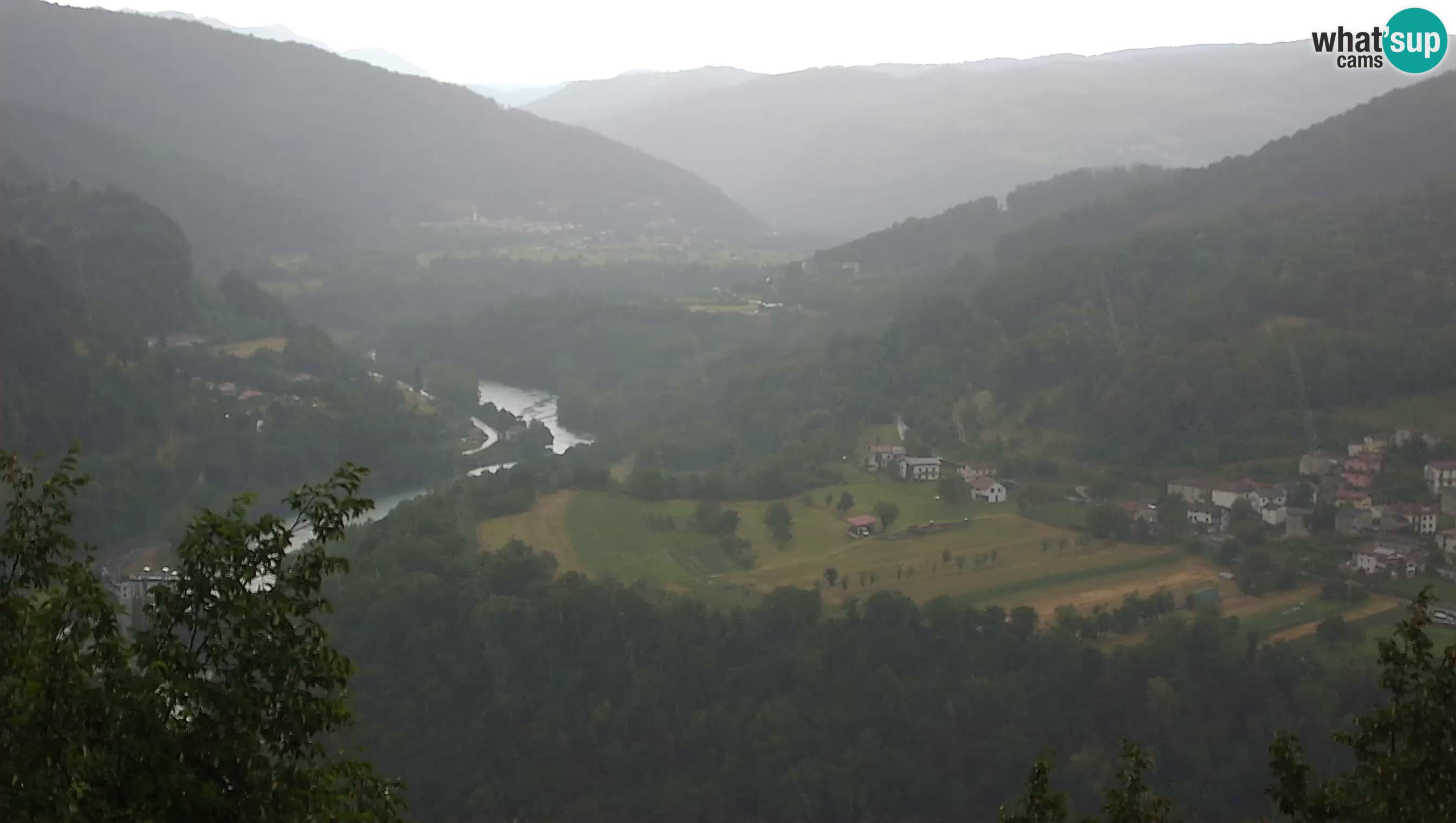 Live Webcam Kanal ob Soči – Blick auf den Fluss Soča, Ajba, Bodrež und Ročinj