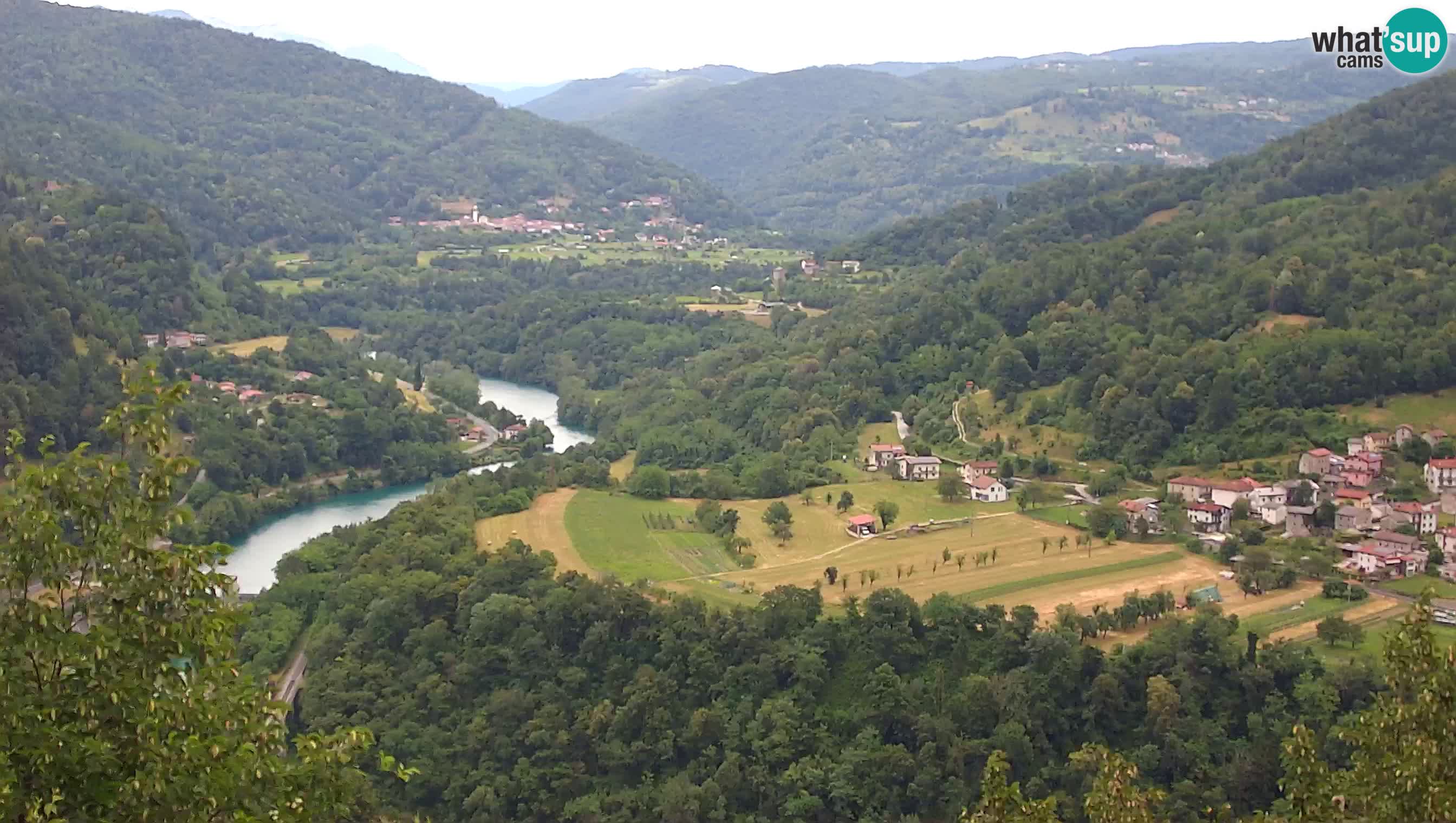 Live Webcam Kanal ob Soči – Vista sul fiume Isonzo, Ajba, Bodrež e Ročinj