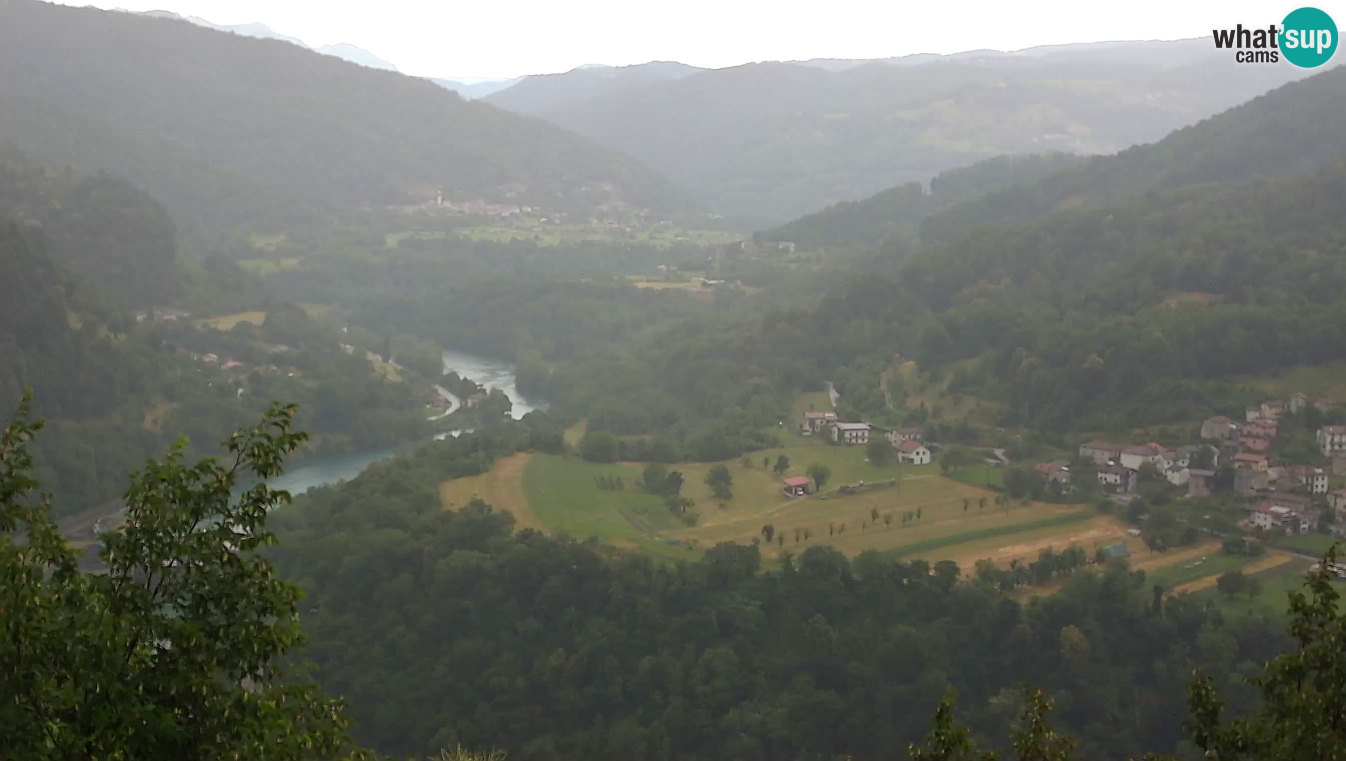 Live Webcam Kanal ob Soči – Vista sul fiume Isonzo, Ajba, Bodrež e Ročinj