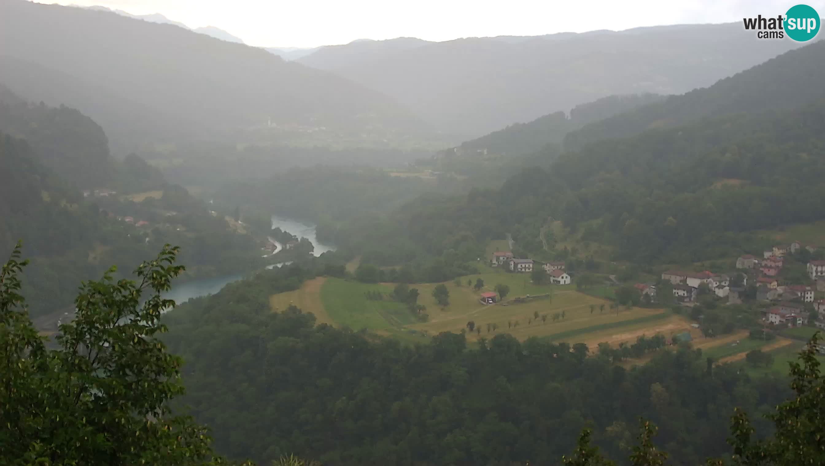 Live Webcam Kanal ob Soči – Vue sur la rivière Soča, Ajba, Bodrež et Ročinj