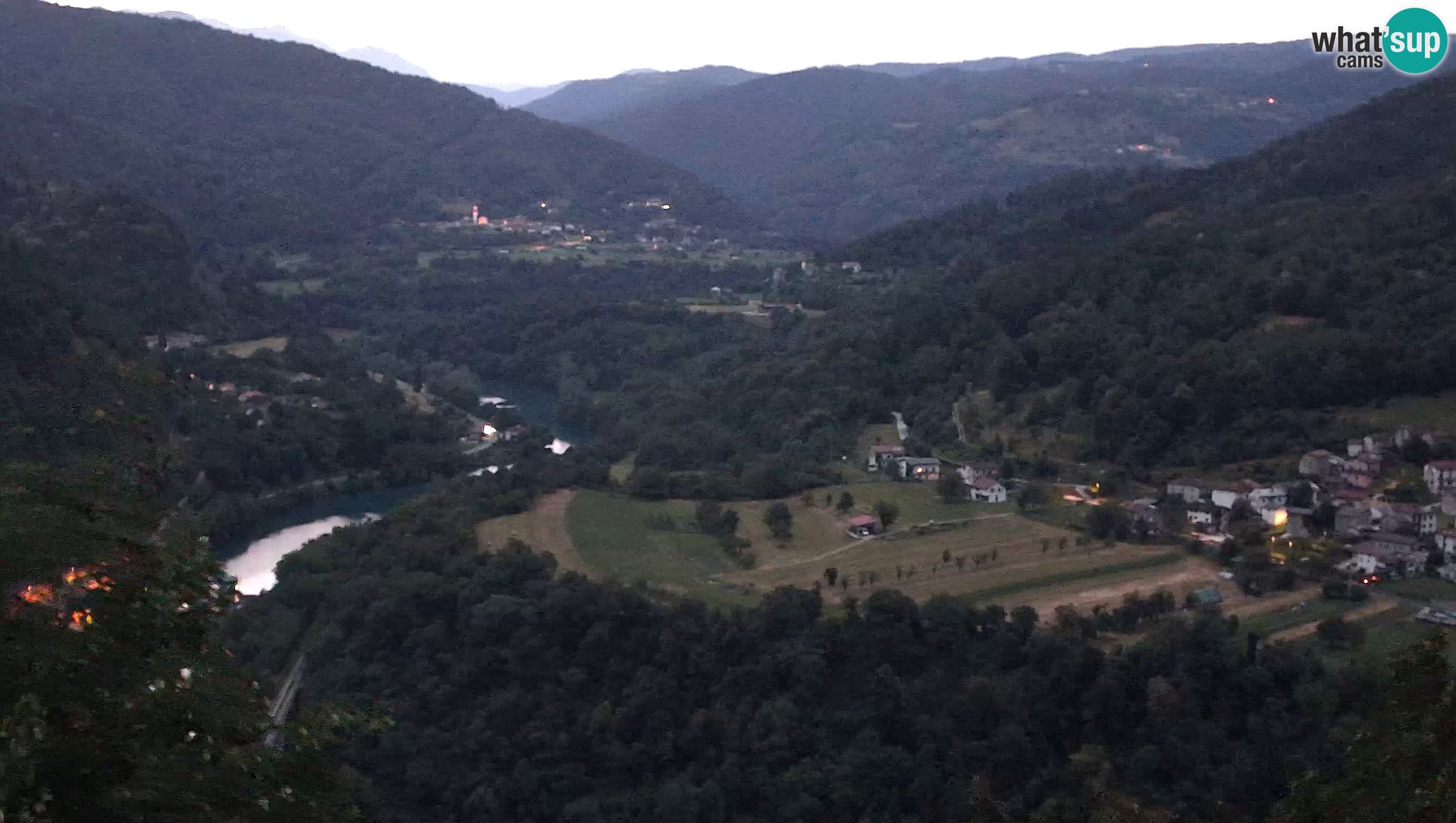 Live Webcam Kanal ob Soči – Vue sur la rivière Soča, Ajba, Bodrež et Ročinj