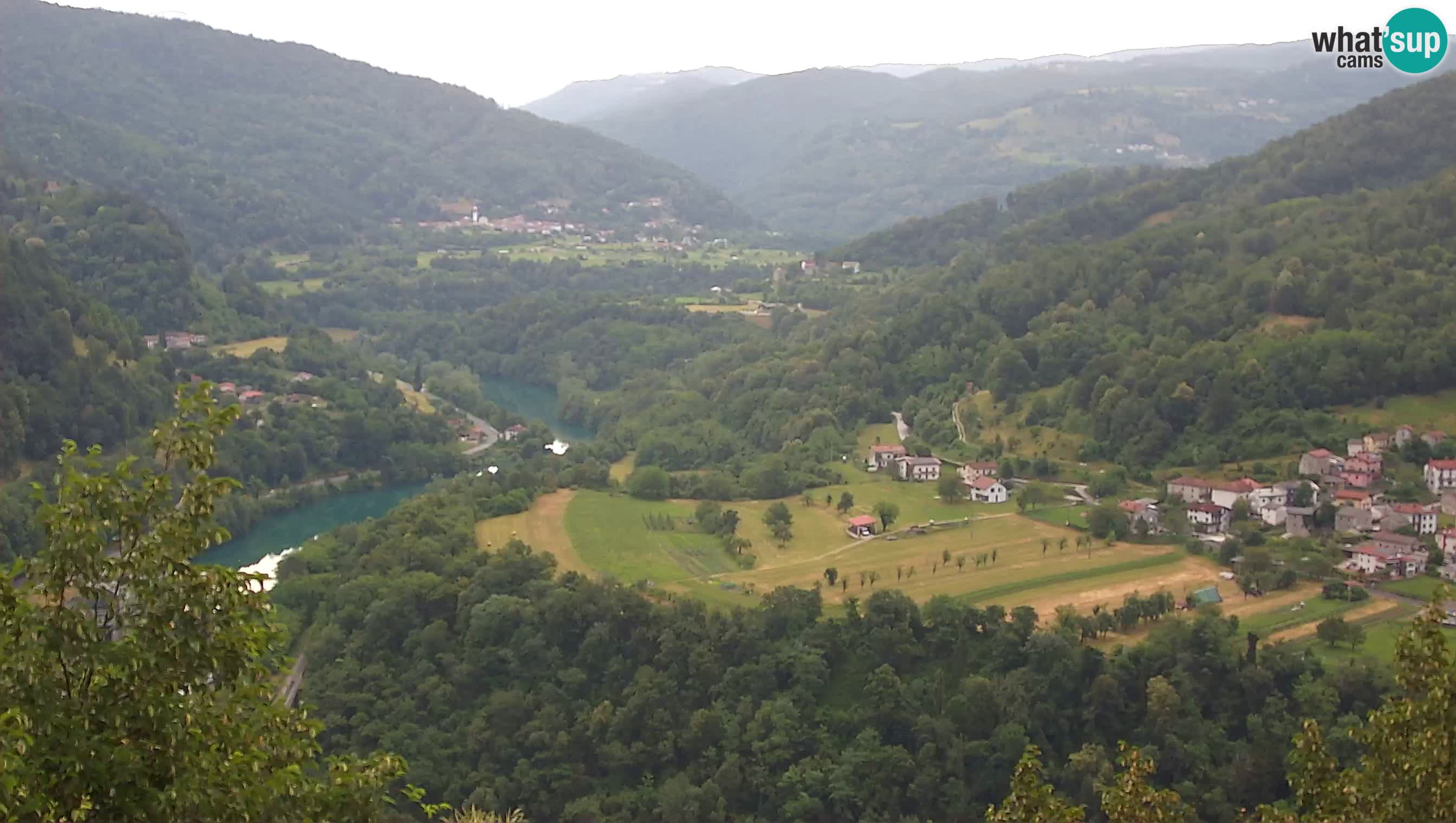 Live Webcam Kanal ob Soči – Vista sul fiume Isonzo, Ajba, Bodrež e Ročinj