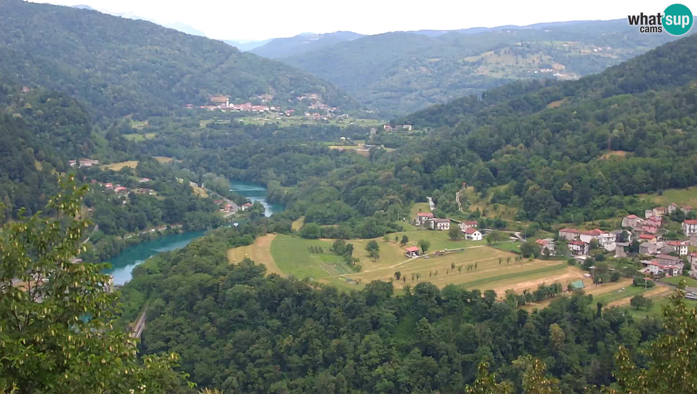 Live Webcam Kanal ob Soči – Vue sur la rivière Soča, Ajba, Bodrež et Ročinj