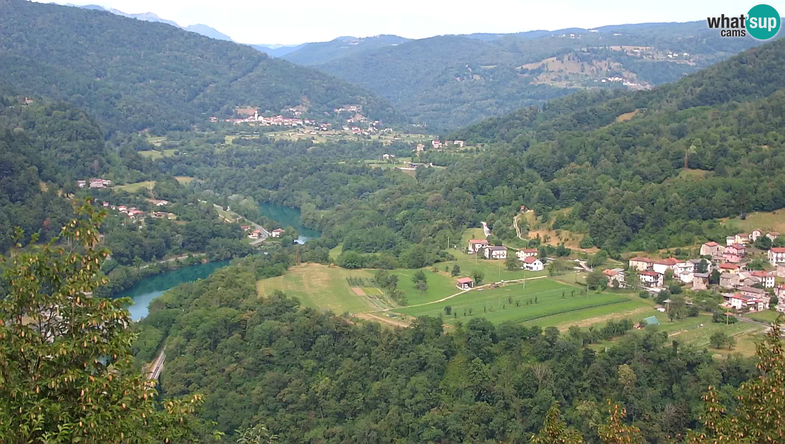 Live Webcam Kanal ob Soči – Vista sul fiume Isonzo, Ajba, Bodrež e Ročinj