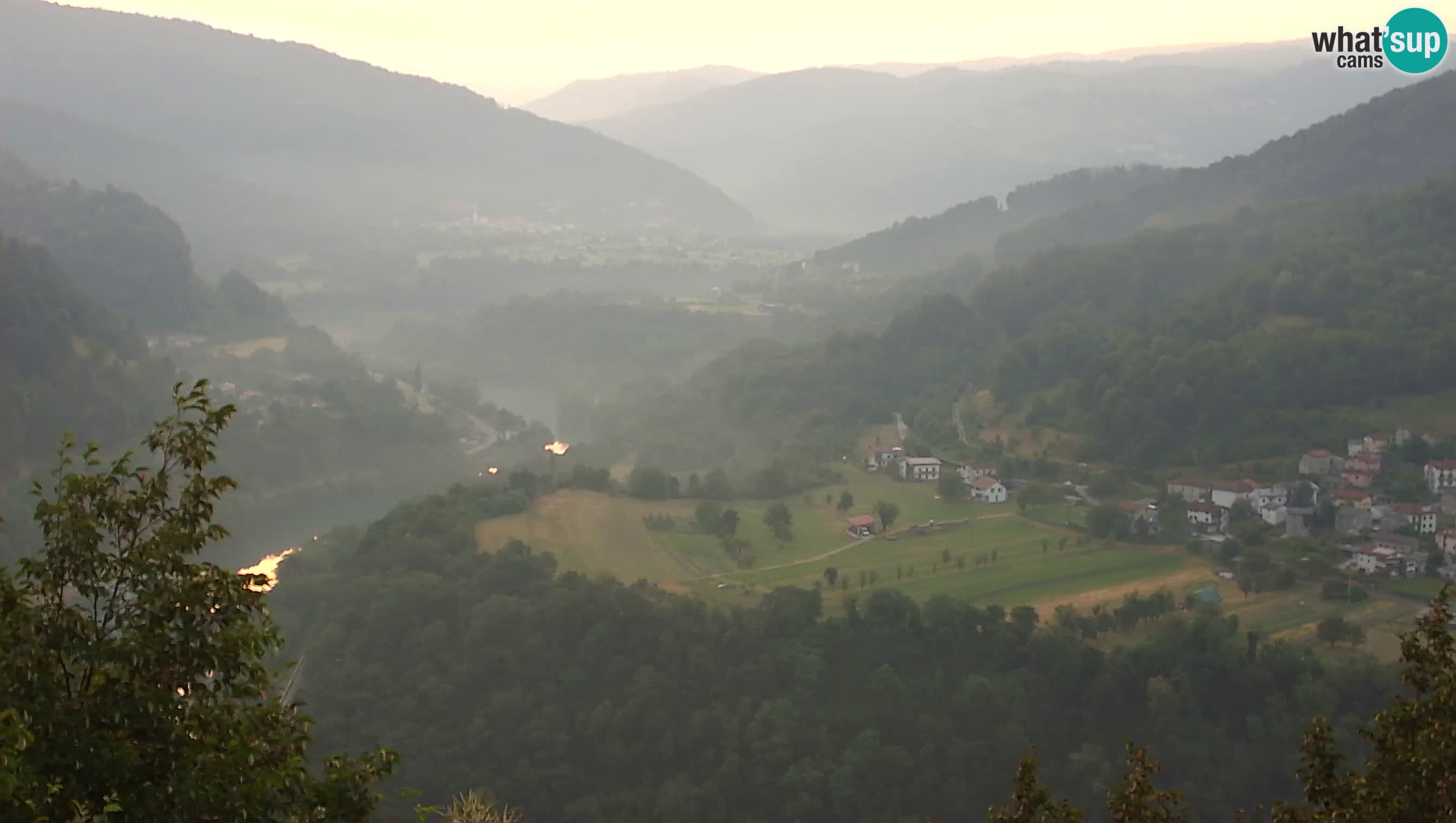 Live Webcam Kanal ob Soči – View to Soča river, Ajba, Bodrež and Ročinj