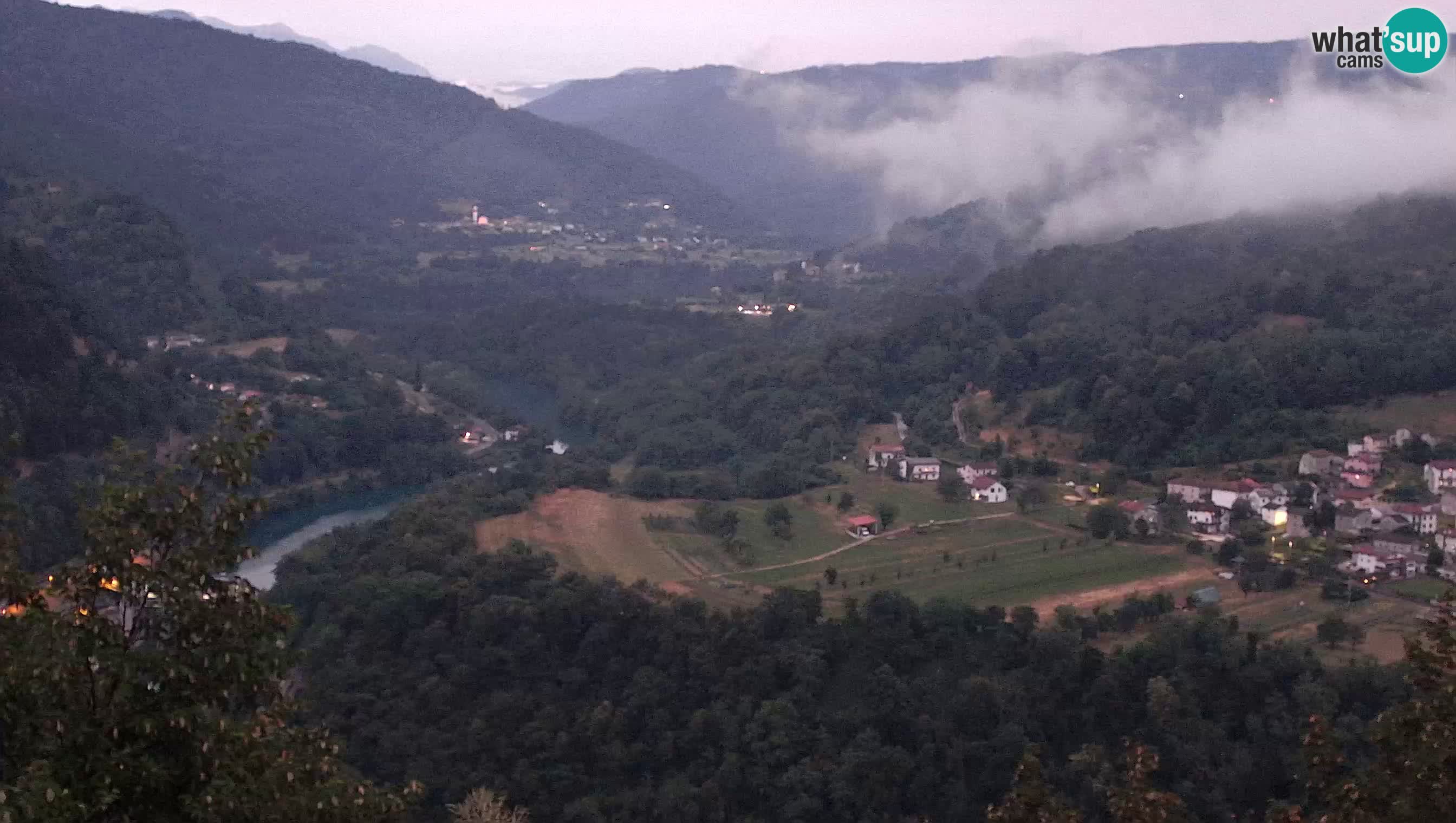 Live Webcam Kanal ob Soči – Vue sur la rivière Soča, Ajba, Bodrež et Ročinj
