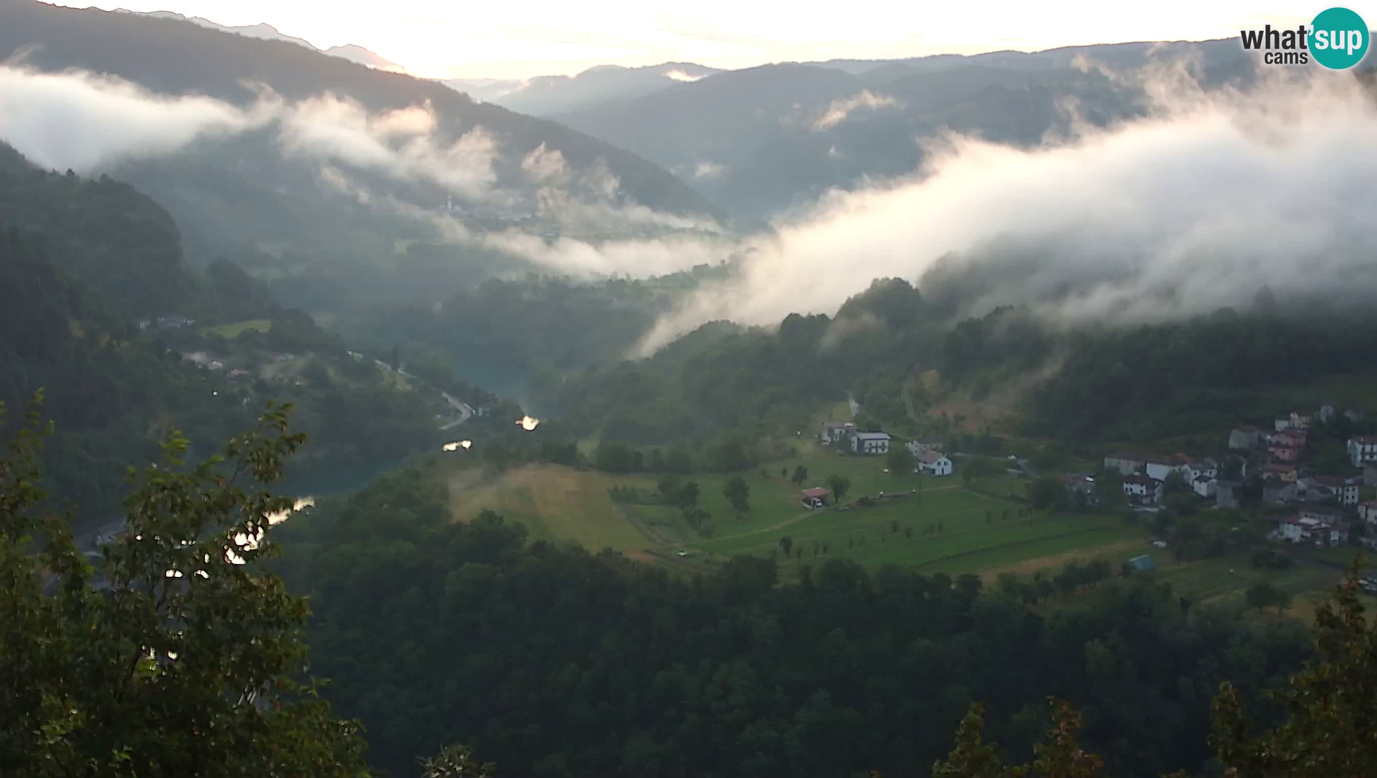 Live Webcam Kanal ob Soči – Vista sul fiume Isonzo, Ajba, Bodrež e Ročinj