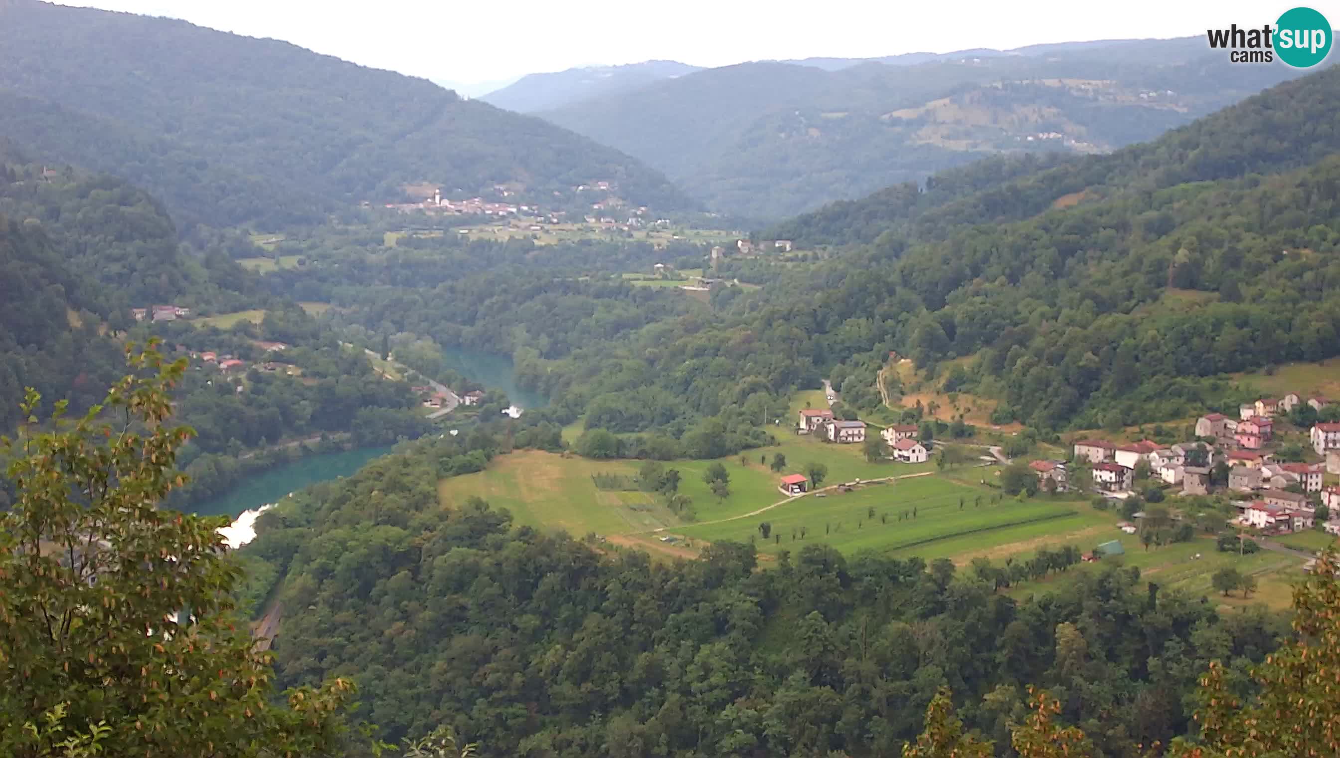 Live Webcam Kanal ob Soči – Vista sul fiume Isonzo, Ajba, Bodrež e Ročinj