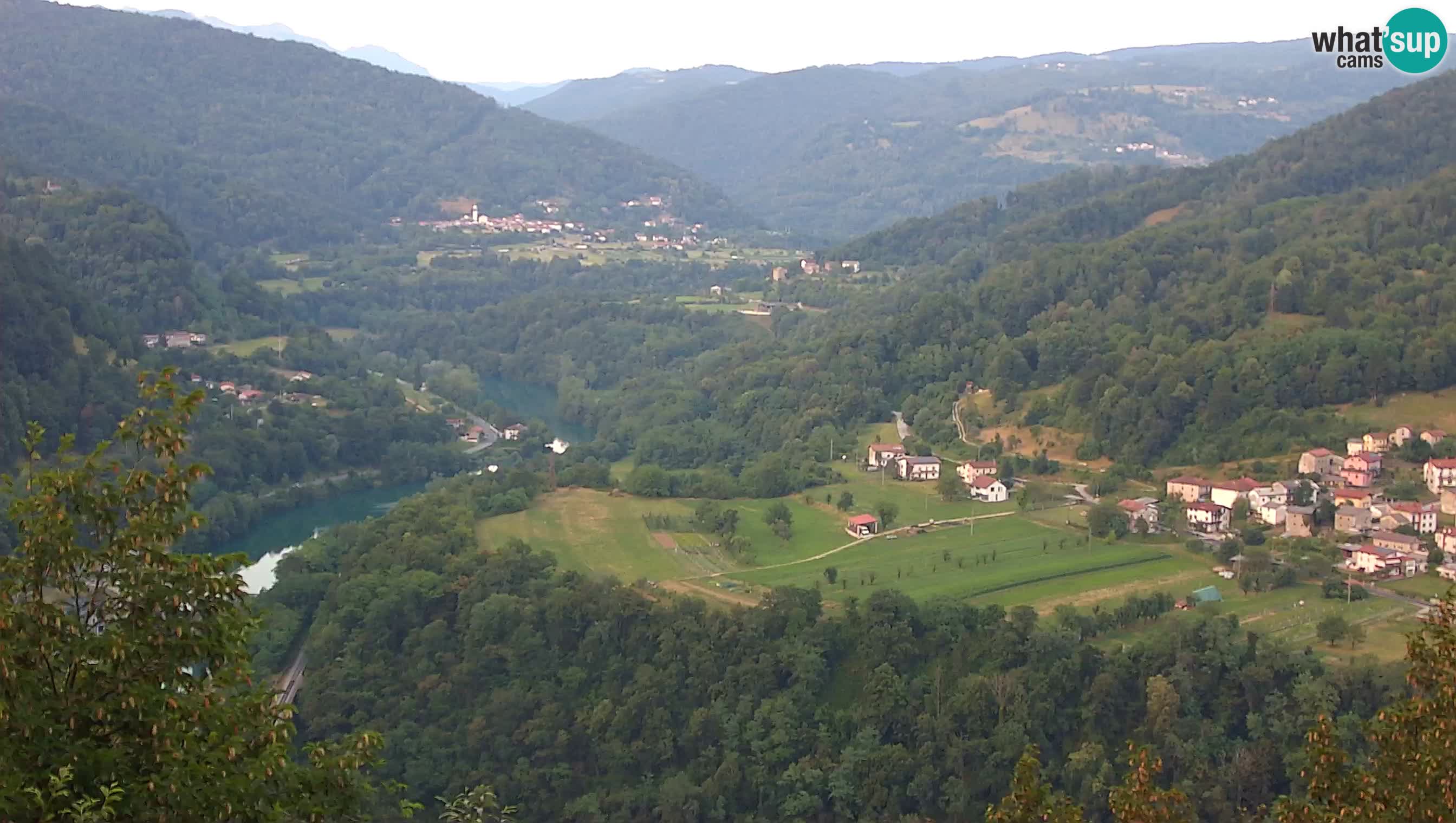 Live Webcam Kanal ob Soči – Vue sur la rivière Soča, Ajba, Bodrež et Ročinj