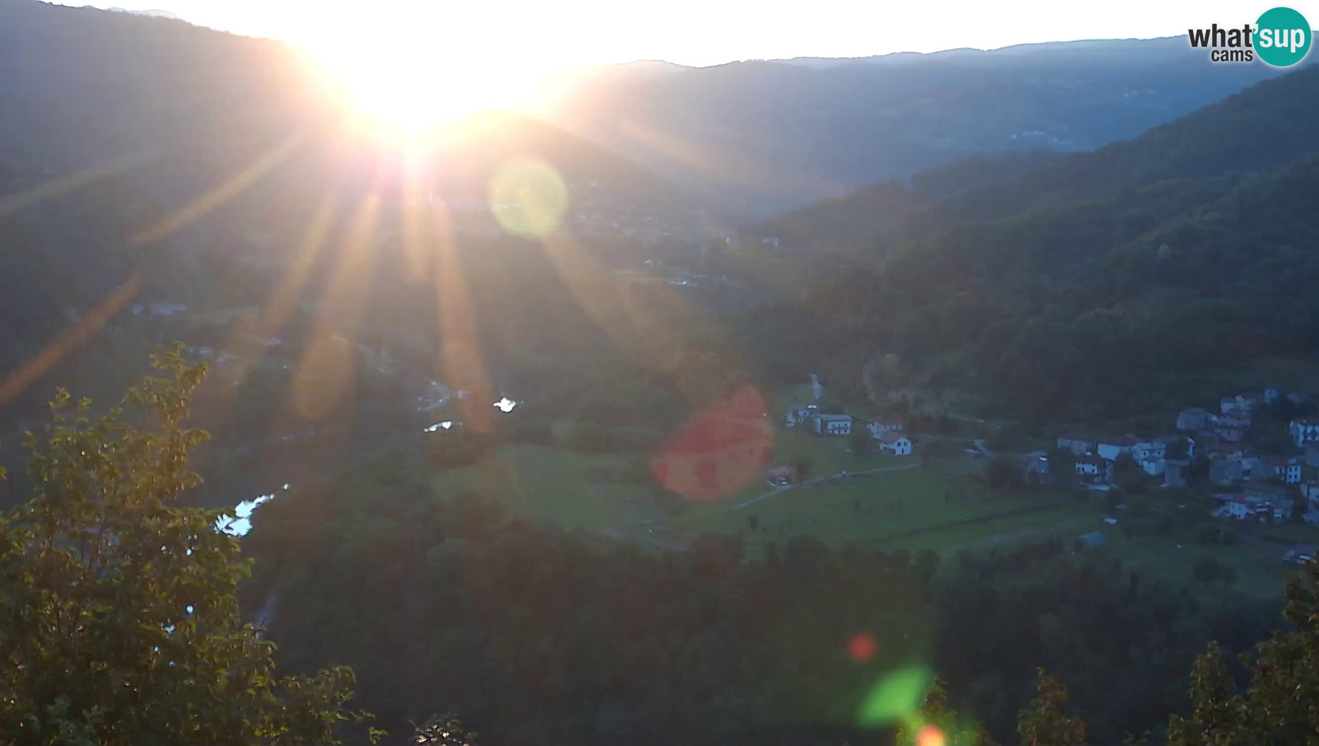 Live Webcam Kanal ob Soči – View to Soča river, Ajba, Bodrež and Ročinj