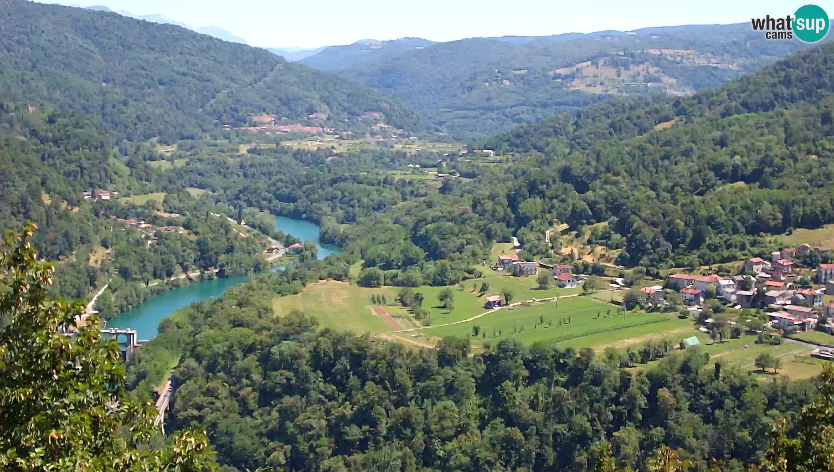 Live Webcam Kanal ob Soči – View to Soča river, Ajba, Bodrež and Ročinj