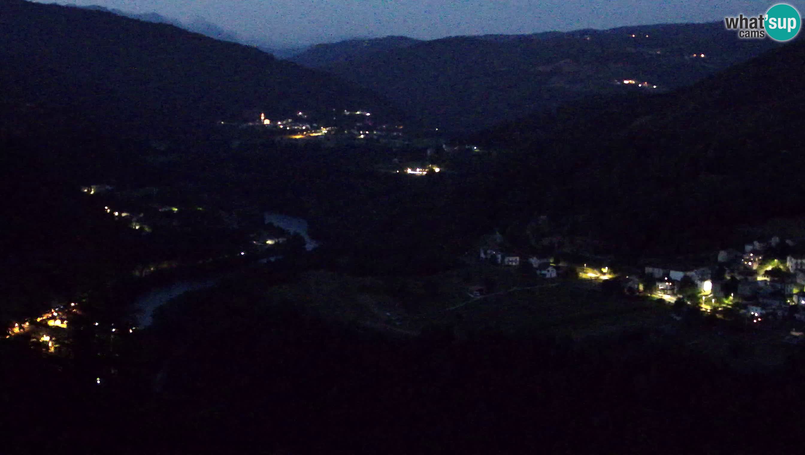 Camera en vivo Kanal ob Soči – Vue sur la rivière Soča, Ajba, Bodrež y Ročinj