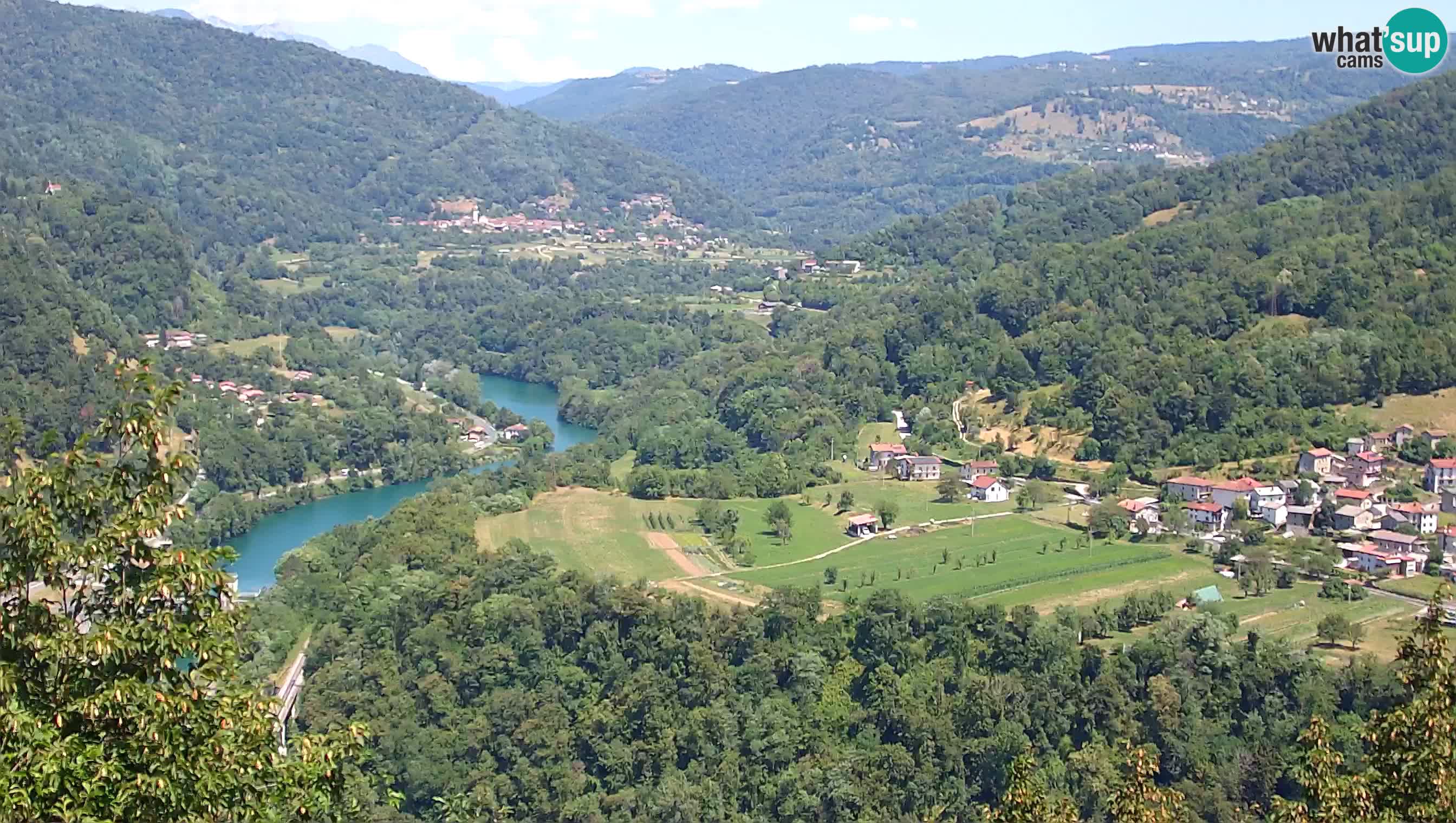 Live Webcam Kanal ob Soči – Vue sur la rivière Soča, Ajba, Bodrež et Ročinj