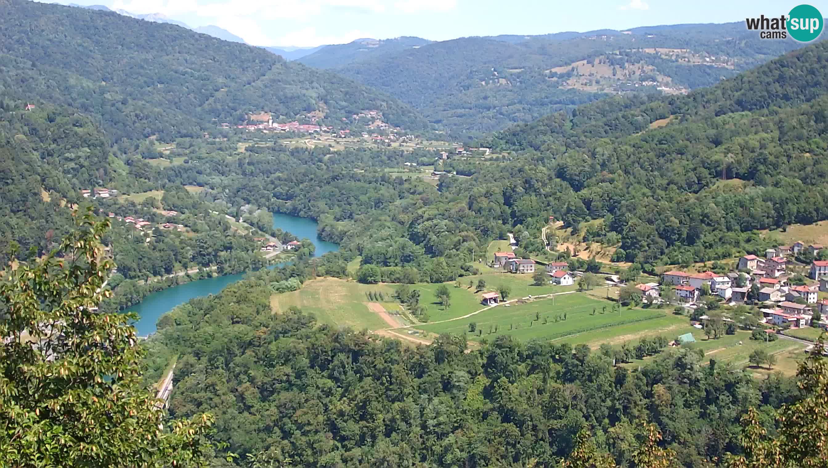 Live Webcam Kanal ob Soči – Vue sur la rivière Soča, Ajba, Bodrež et Ročinj