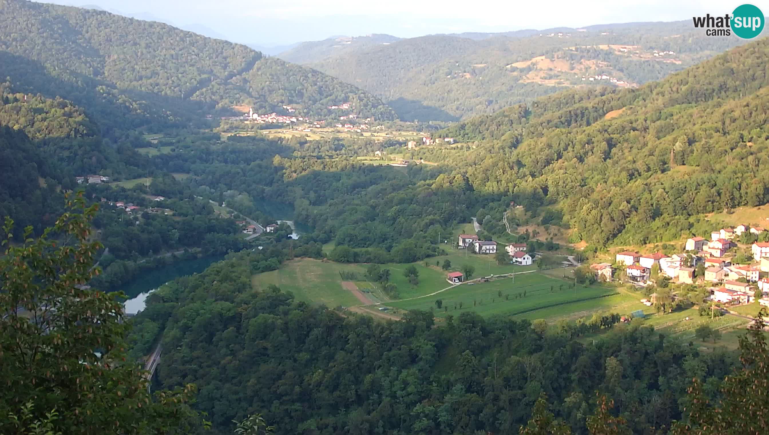 Live Webcam Kanal ob Soči – View to Soča river, Ajba, Bodrež and Ročinj