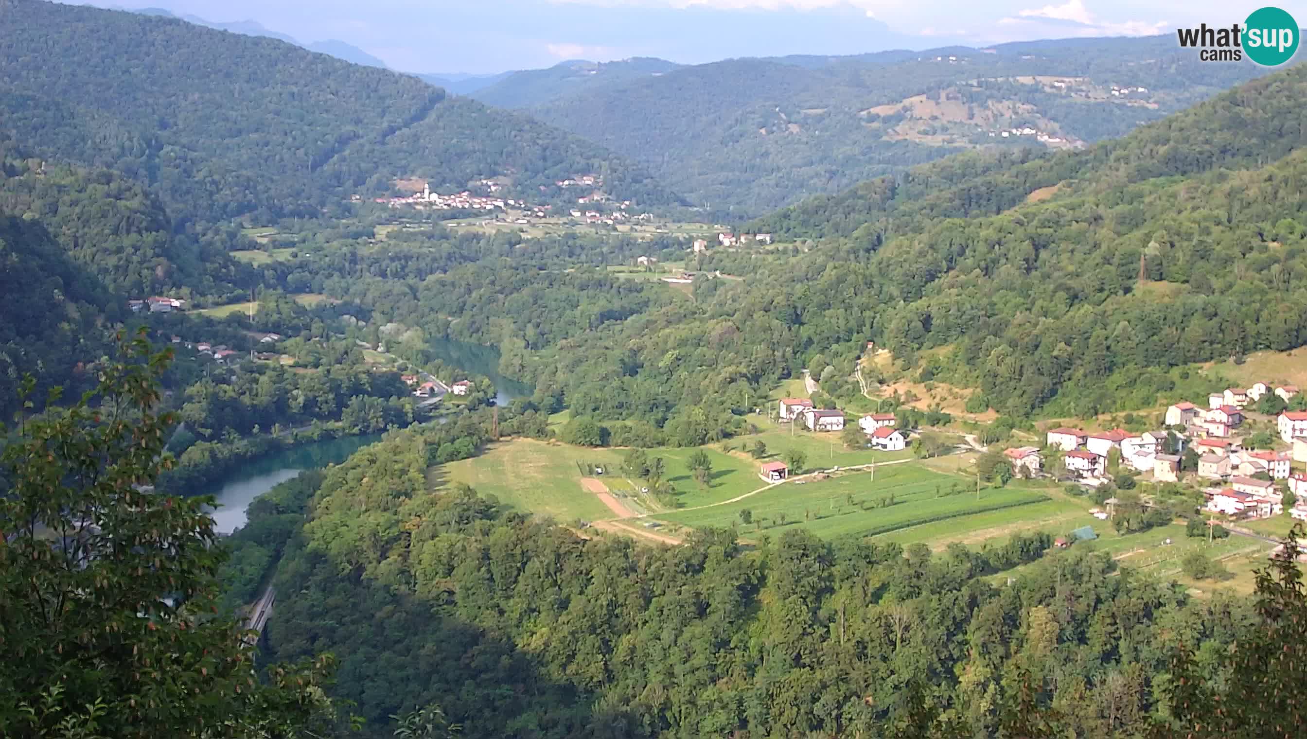 Live Webcam Kanal ob Soči – Vista sul fiume Isonzo, Ajba, Bodrež e Ročinj