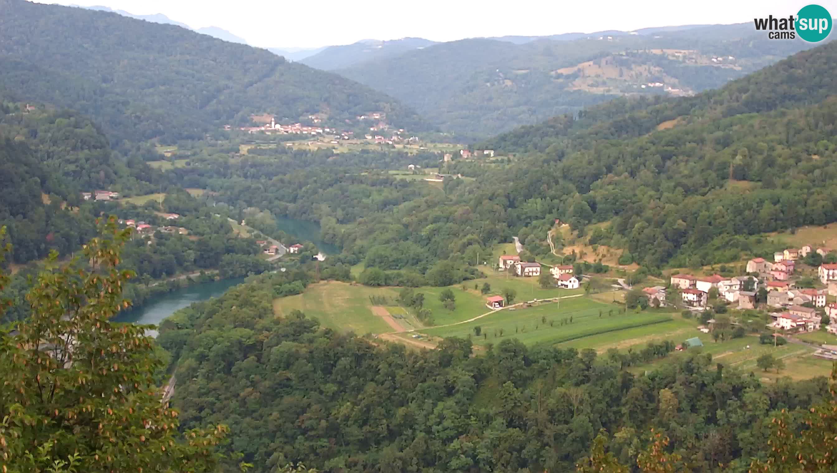 Live Webcam Kanal ob Soči – Vista sul fiume Isonzo, Ajba, Bodrež e Ročinj