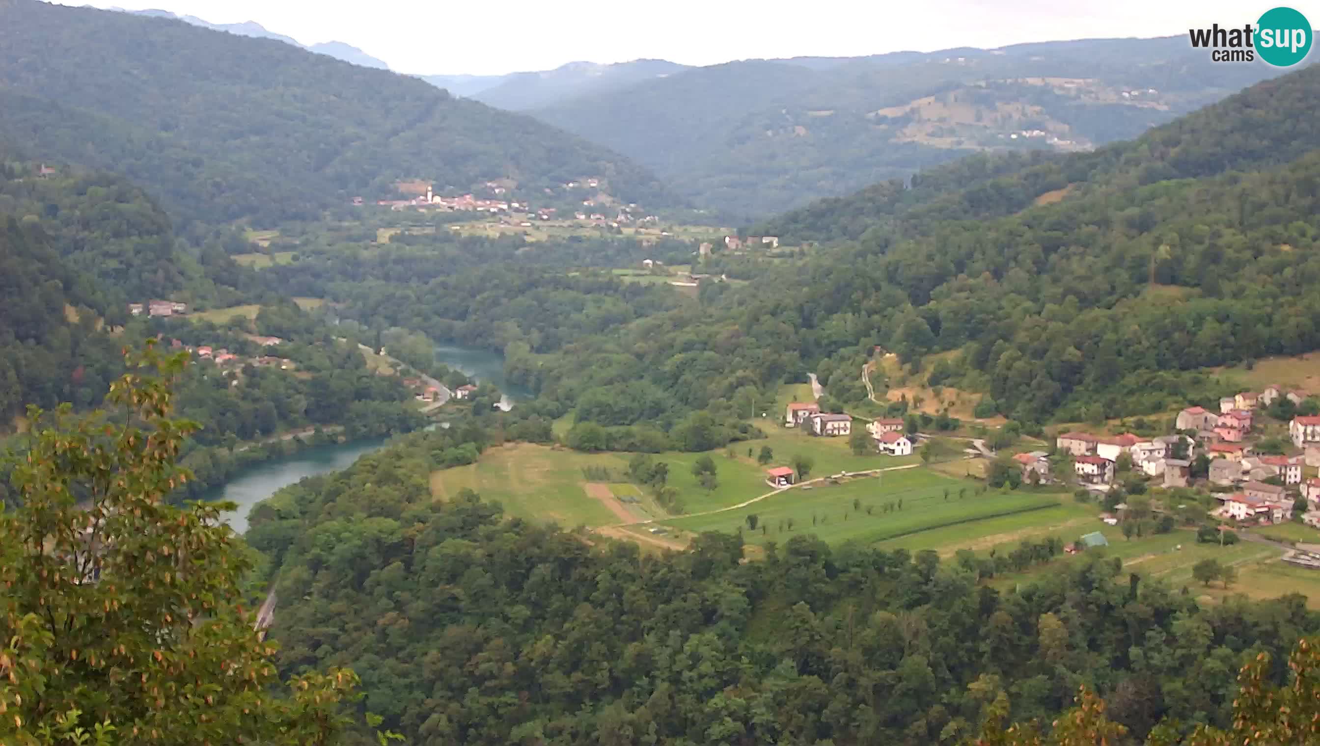 Live Webcam Kanal ob Soči – Vue sur la rivière Soča, Ajba, Bodrež et Ročinj