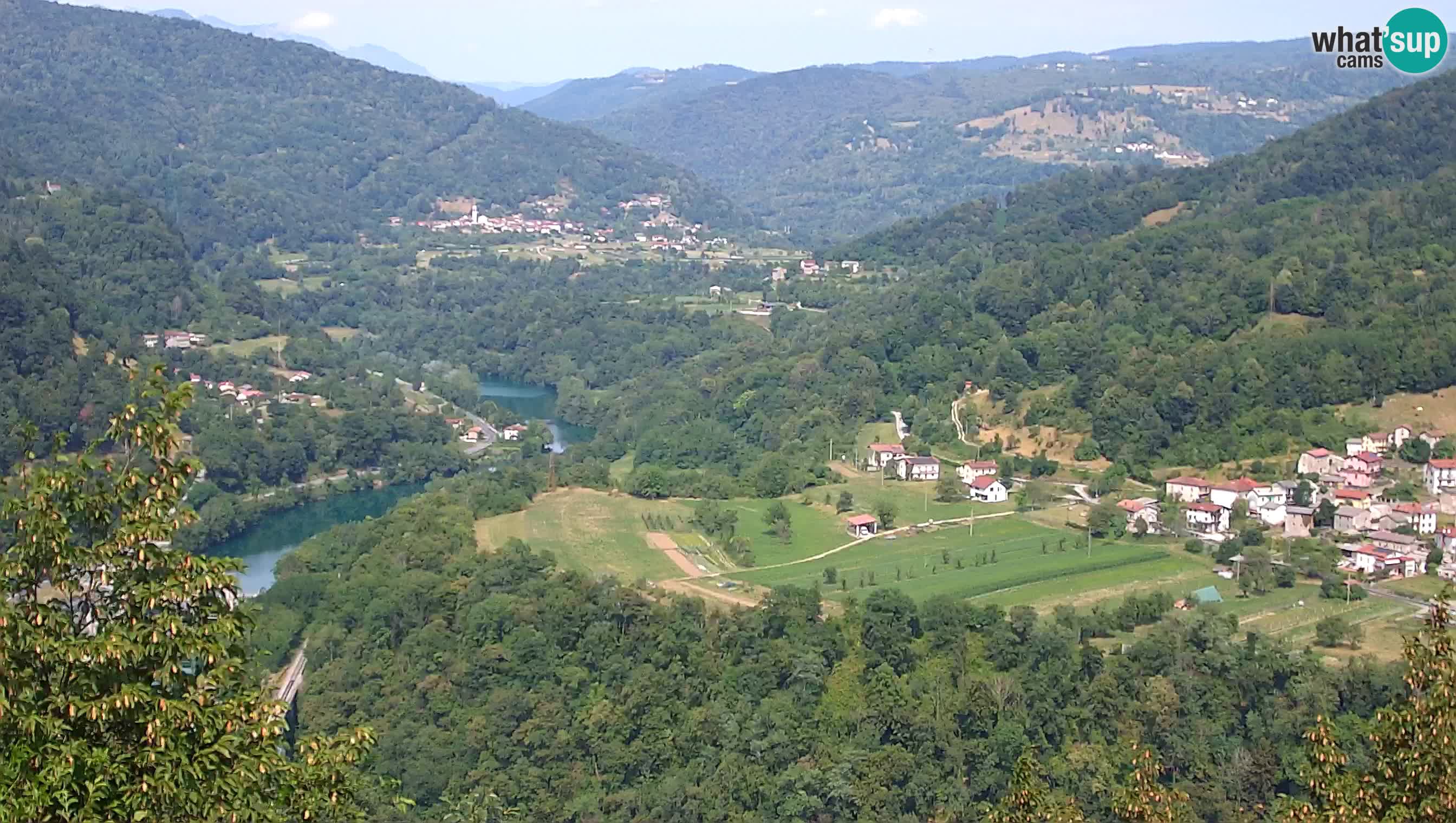 Live Webcam Kanal ob Soči – Vista sul fiume Isonzo, Ajba, Bodrež e Ročinj