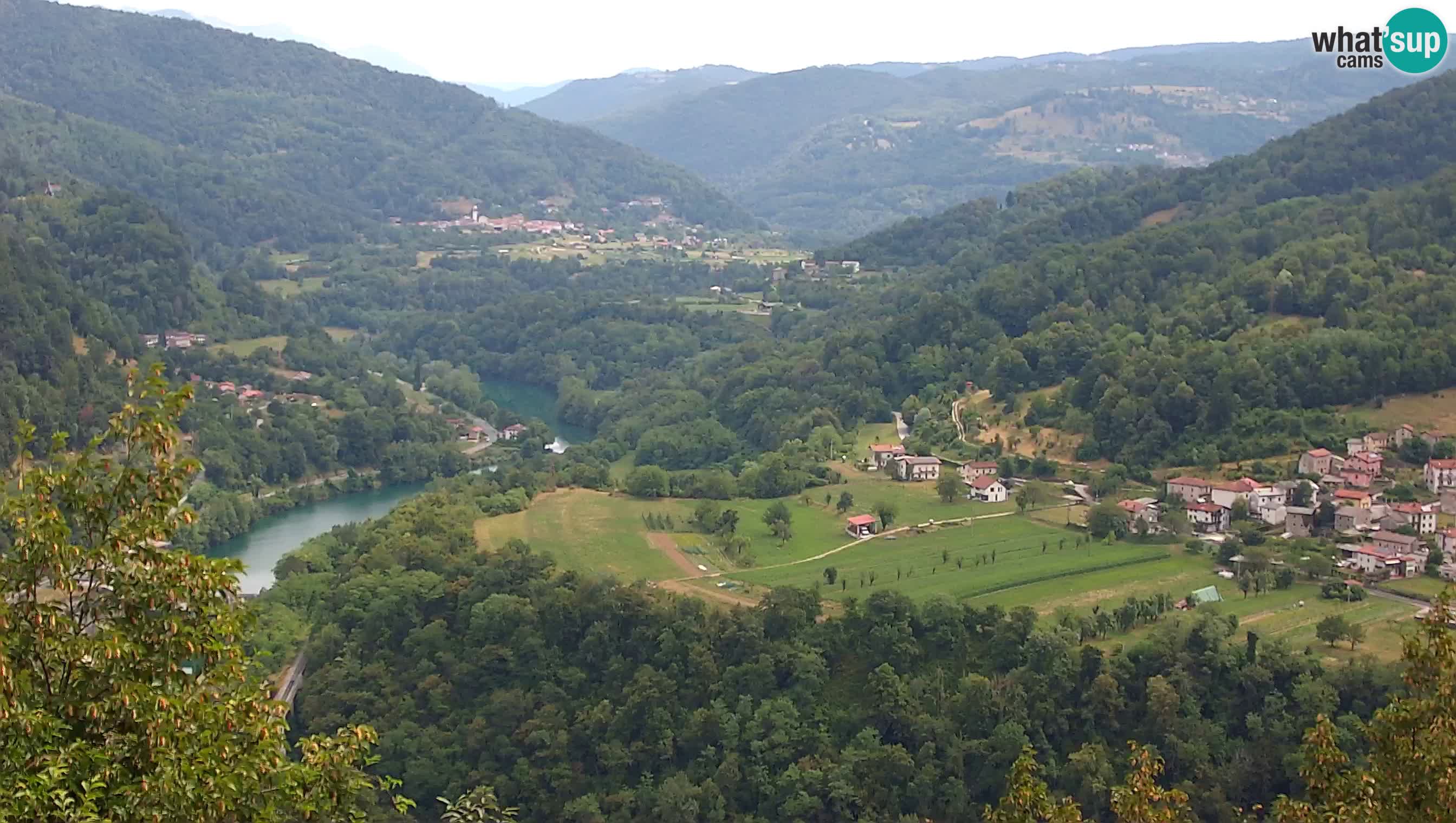 Live Webcam Kanal ob Soči – View to Soča river, Ajba, Bodrež and Ročinj