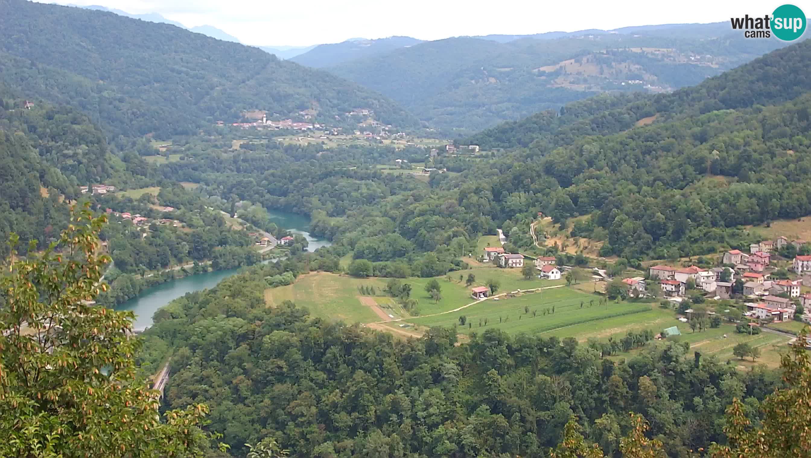 Spletna kamera Kanal ob Soči – pogled na Sočo, Ajbo, Bodrež in Ročinj
