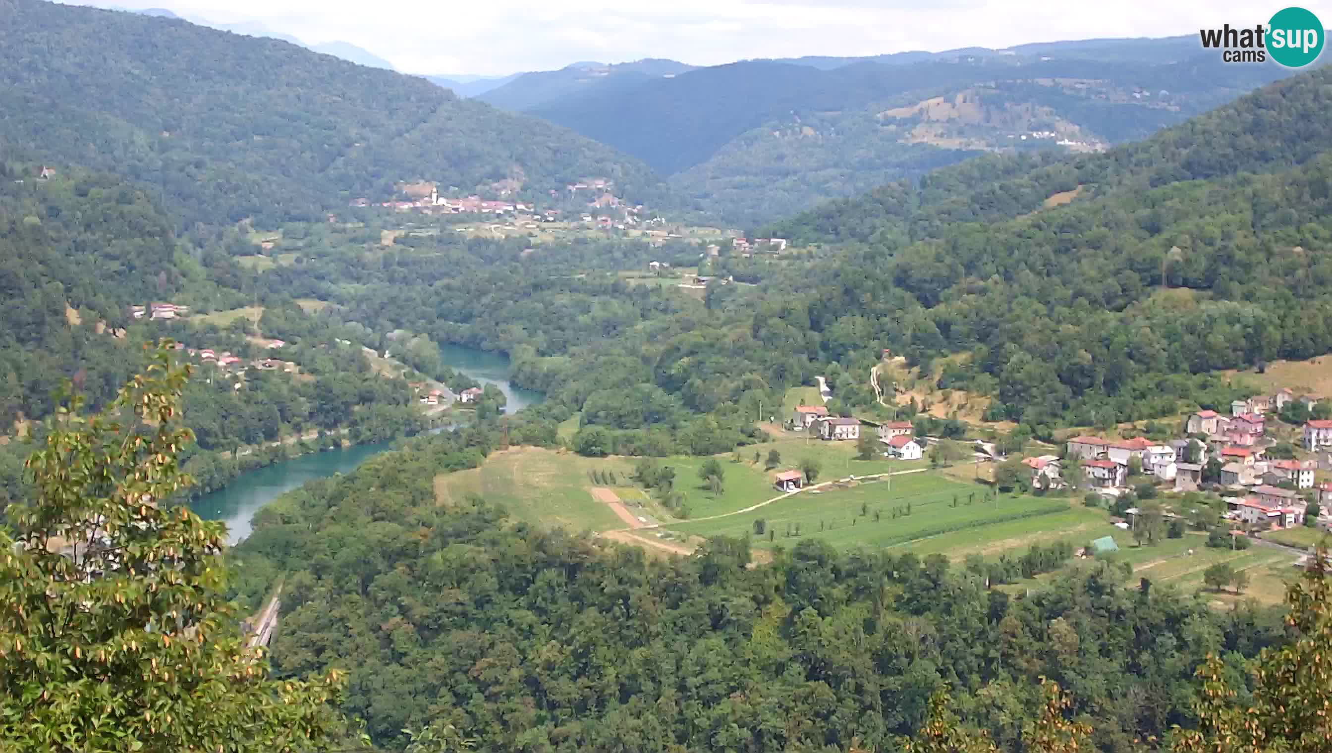 Live Webcam Kanal ob Soči – Vista sul fiume Isonzo, Ajba, Bodrež e Ročinj