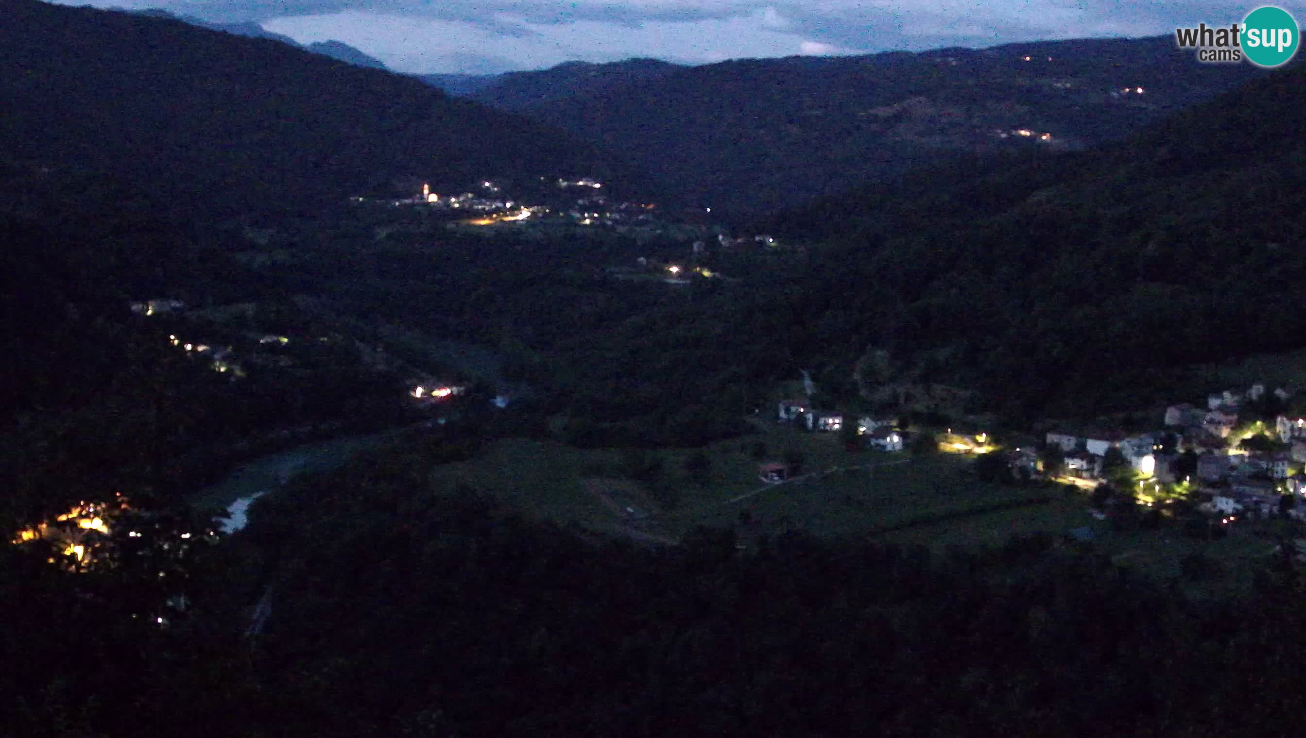 Live Webcam Kanal ob Soči – View to Soča river, Ajba, Bodrež and Ročinj