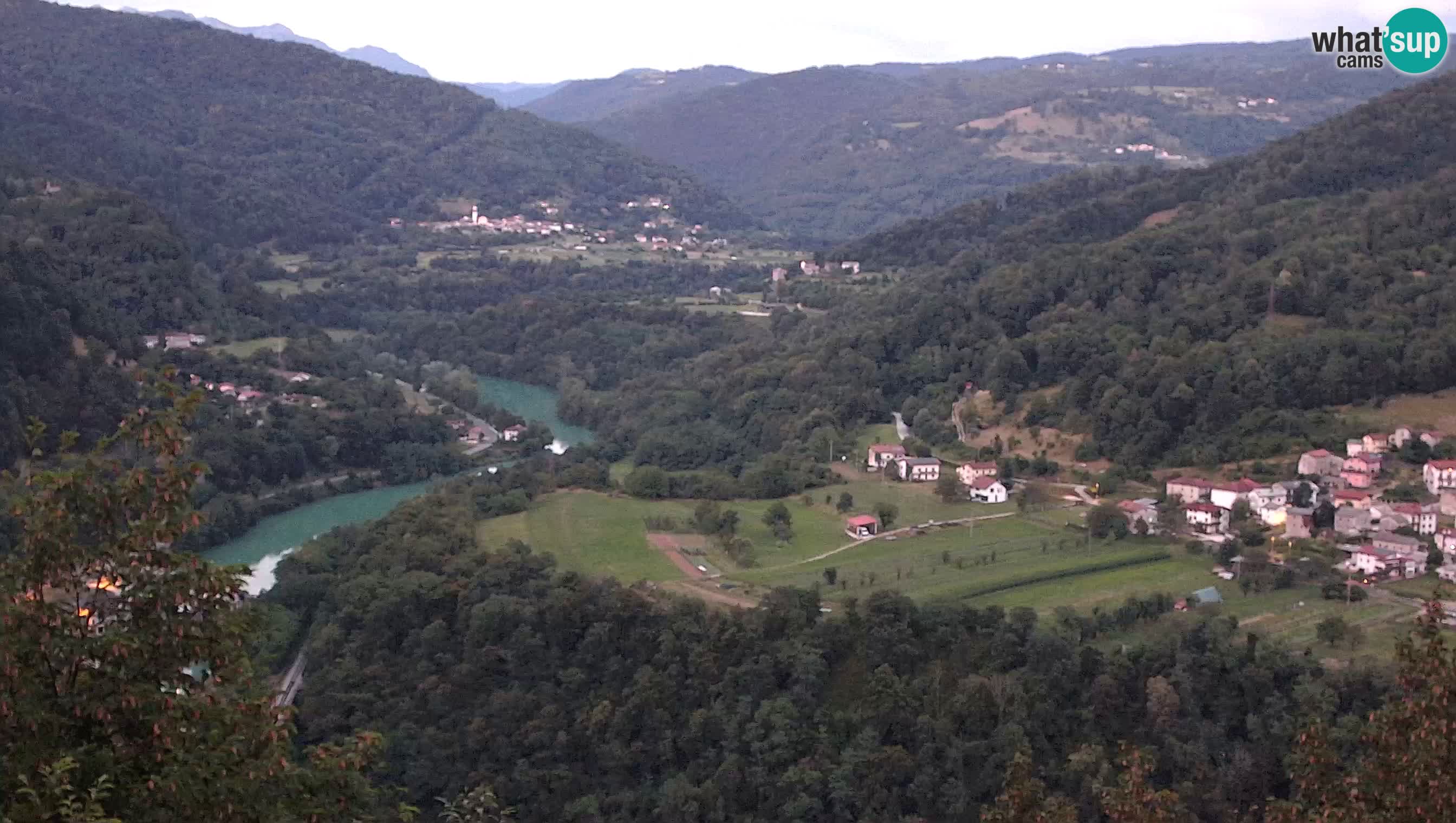 Live Webcam Kanal ob Soči – Vue sur la rivière Soča, Ajba, Bodrež et Ročinj