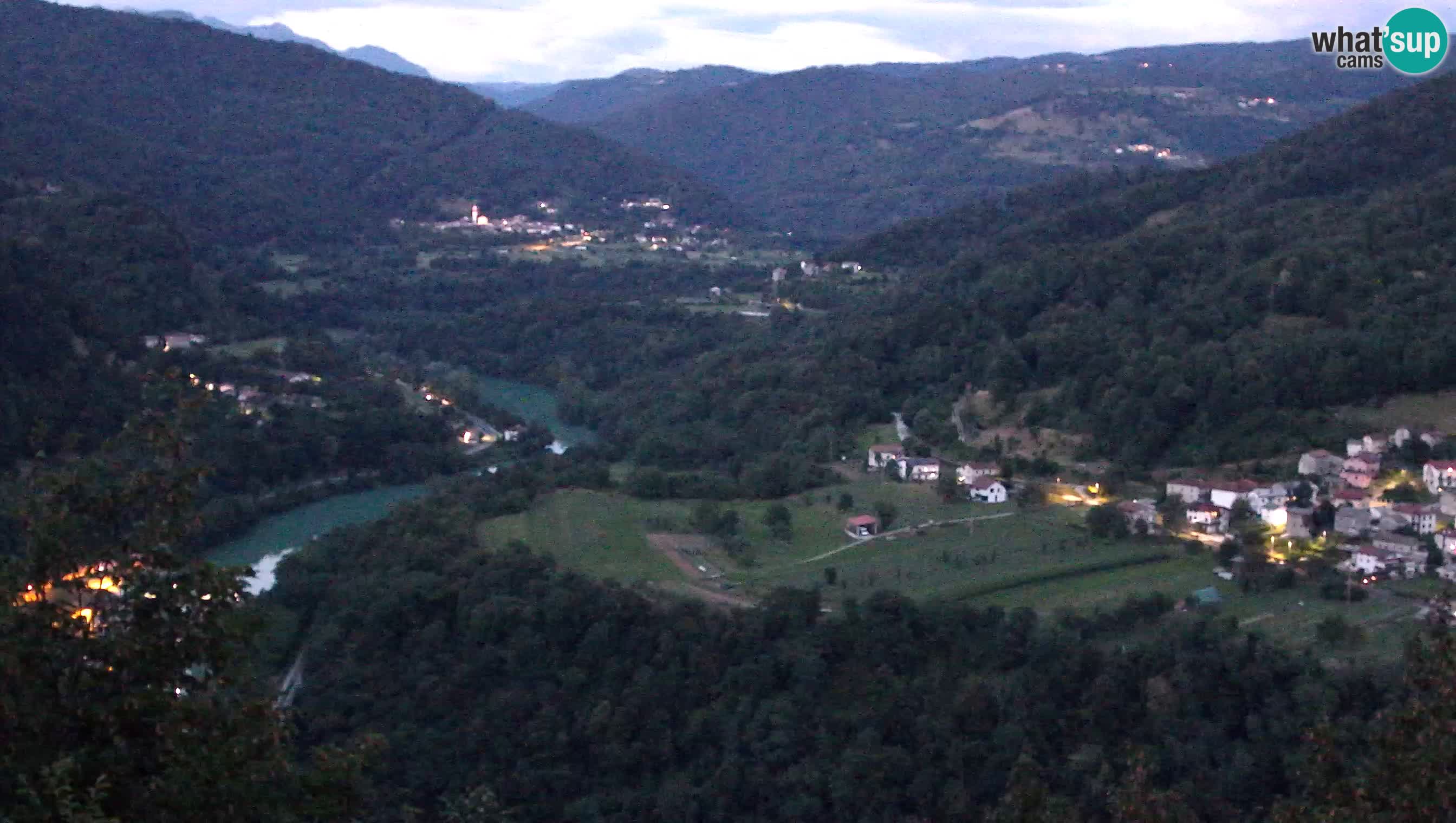 Live Webcam Kanal ob Soči – Vue sur la rivière Soča, Ajba, Bodrež et Ročinj