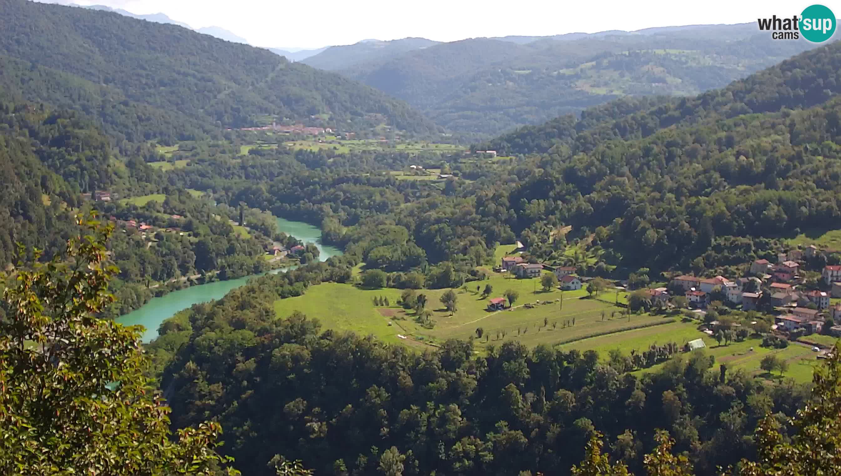 Live Webcam Kanal ob Soči – Vista sul fiume Isonzo, Ajba, Bodrež e Ročinj