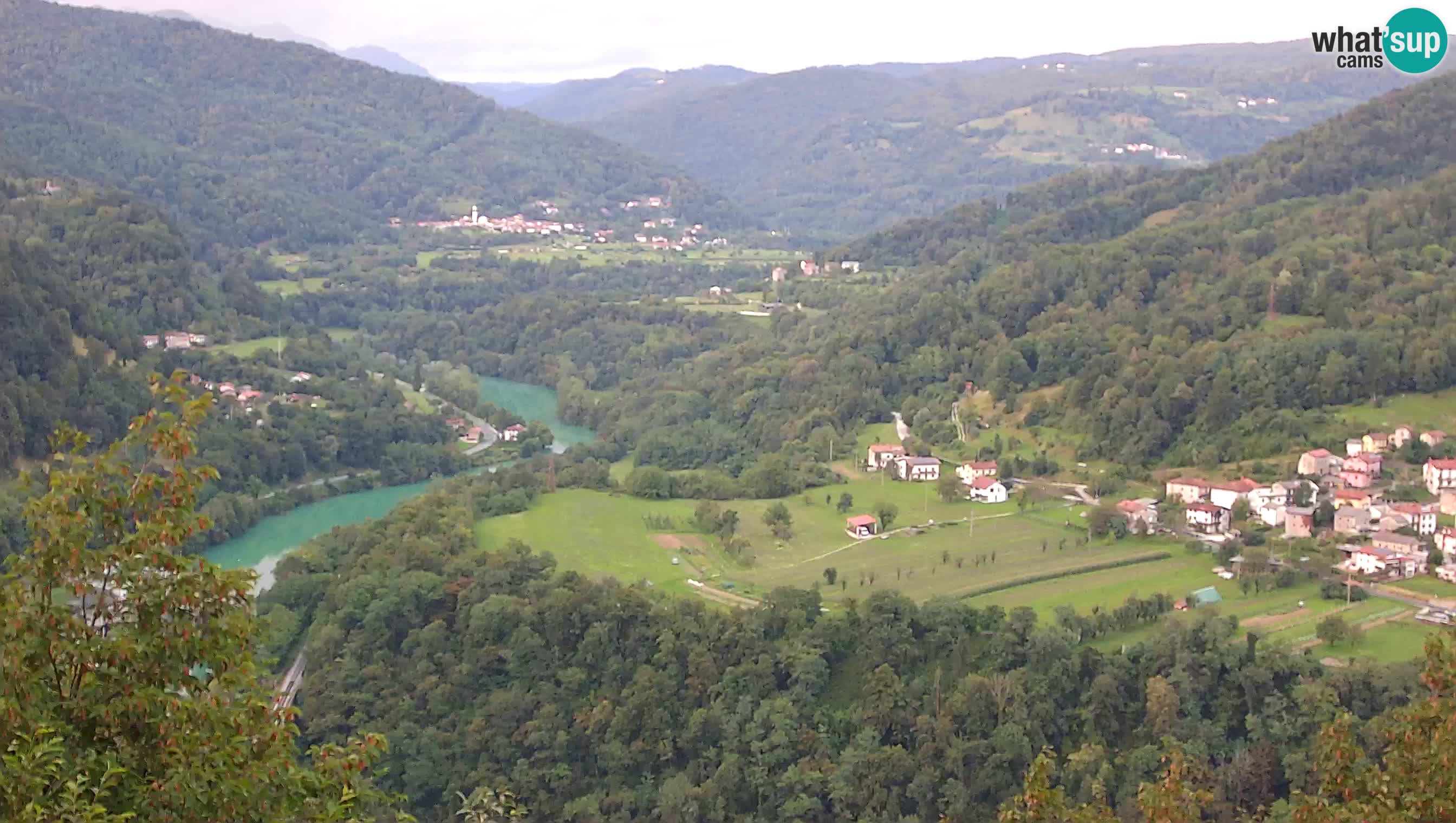 Spletna kamera Kanal ob Soči – pogled na Sočo, Ajbo, Bodrež in Ročinj