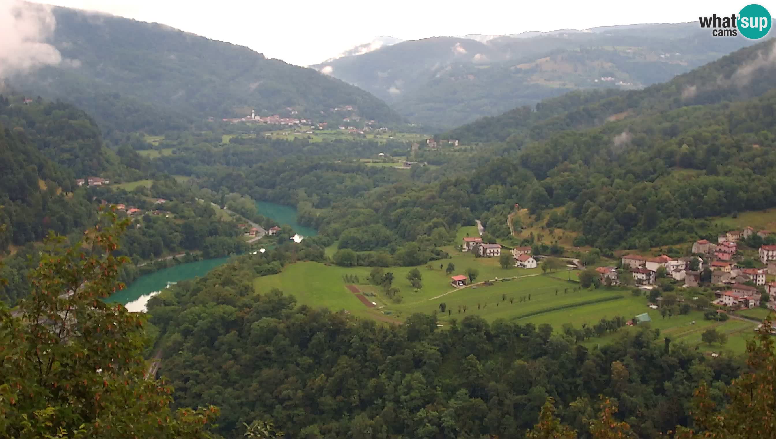 Live Webcam Kanal ob Soči – Vista sul fiume Isonzo, Ajba, Bodrež e Ročinj